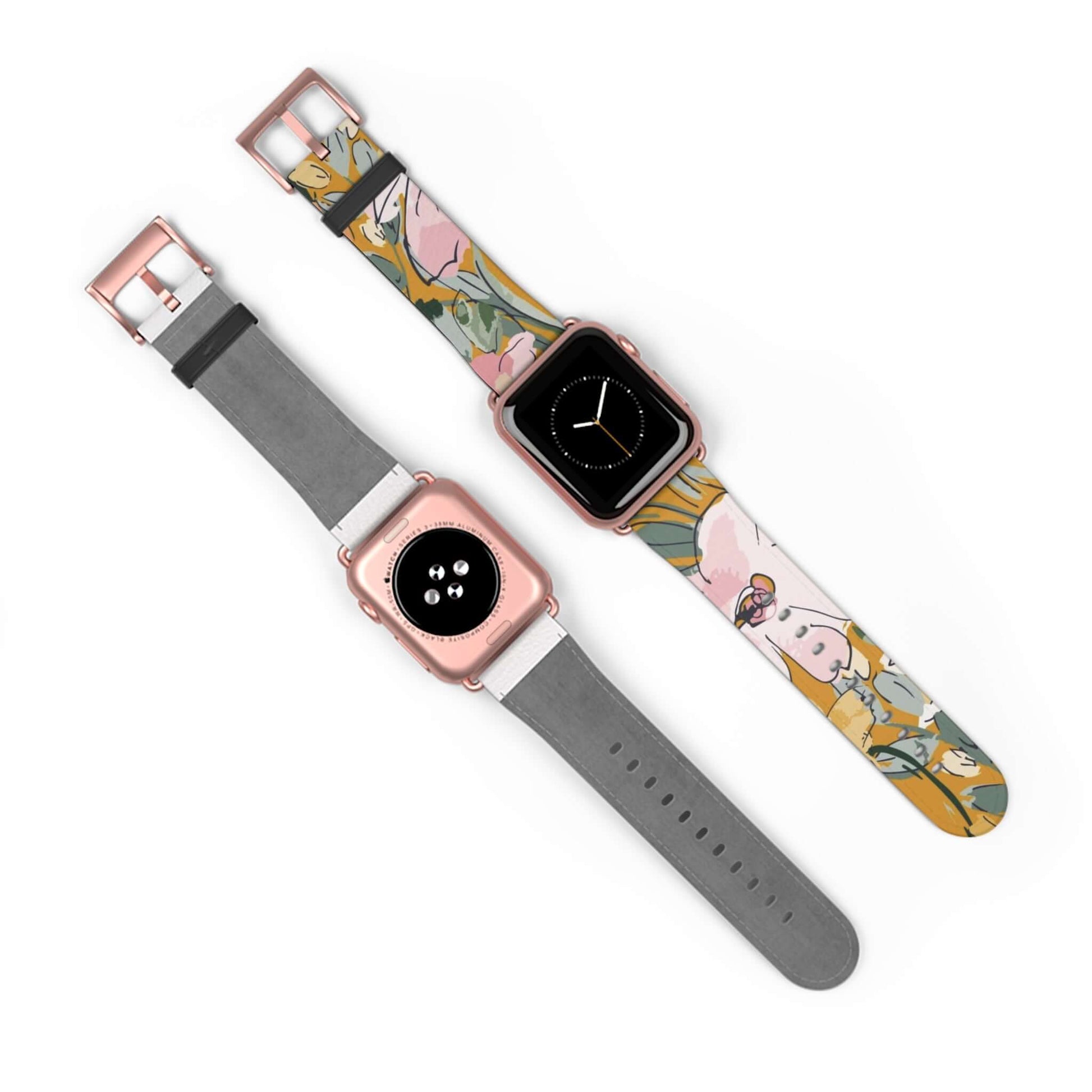 Feminine Watercolour Style Apple Watch BandThis stunning watercolor-style Apple Watch band is designed for the sophisticated and discerning woman. The delicate dewcri design elevates your look and adds a touch of elegance to any outfit. Crafted with the h