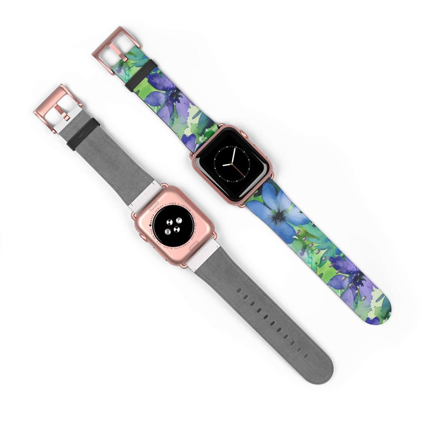 Blue Flower Apple Watch BandTransform your Apple Watch into a work of art with our Blue Flower Band. Its delicate hand-painted design is crafted with luxurious attention to detail. Elevate your style with this unique and elegant band, perfect for any occa