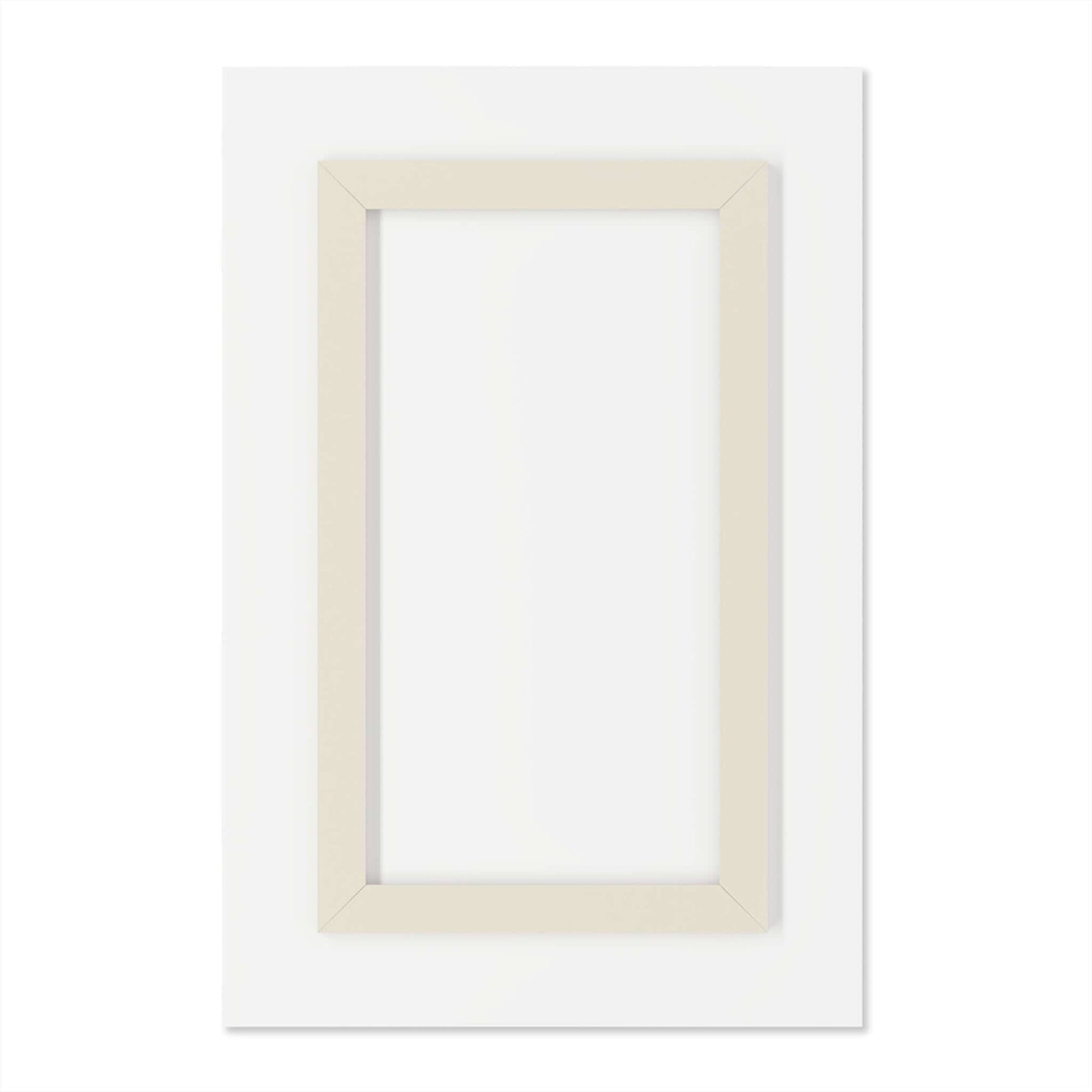 White rectangular frame on a minimalist white background, showcasing a classic and elegant design.