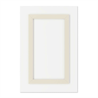 White rectangular frame on a minimalist white background, showcasing a classic and elegant design.