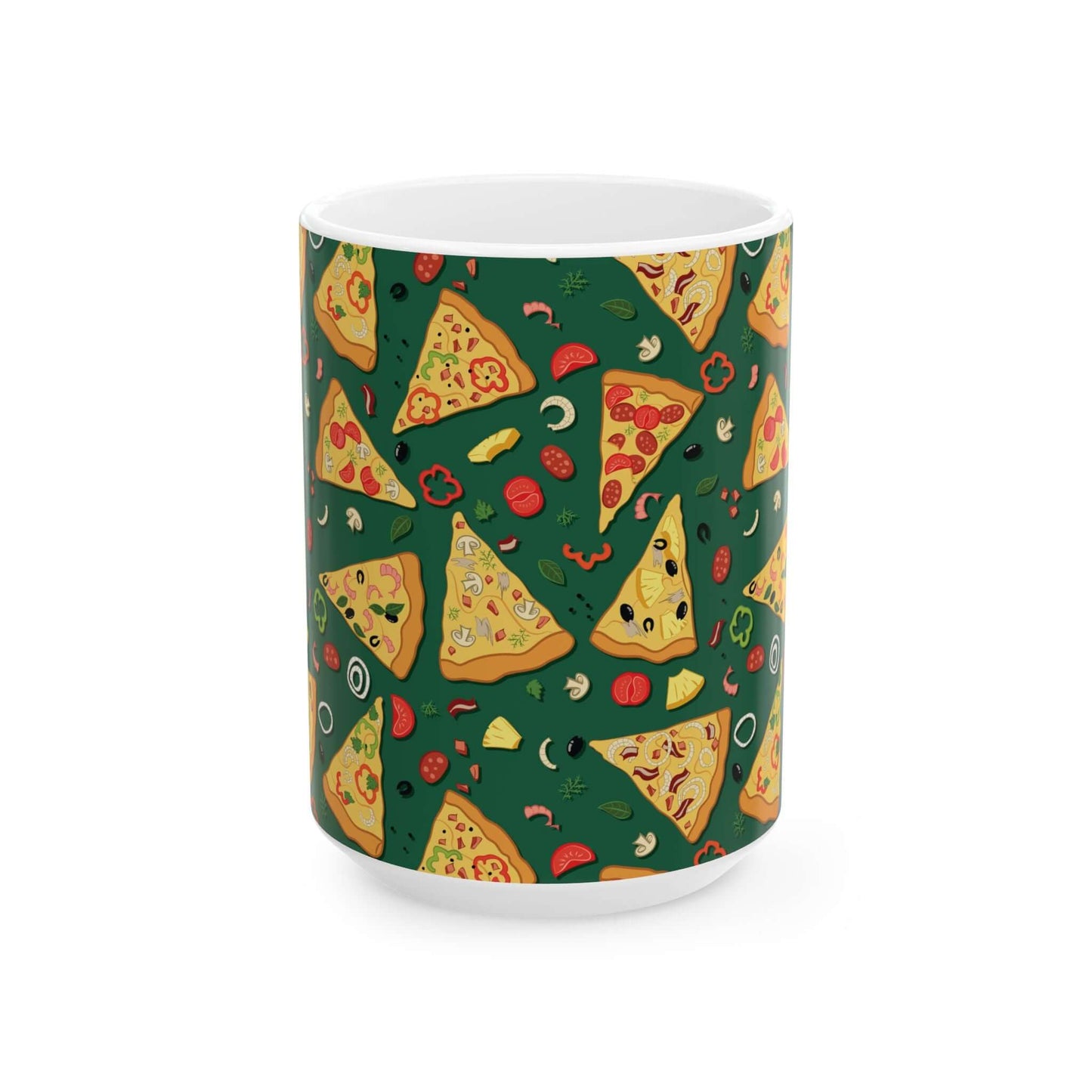 Pizza MugIntroducing the Pizza Mug: the ultimate combination of a classic Italian dish and your morning coffee! Crafted with high-quality materials, this mug is perfect for enjoying your favorite slice while keeping your drink warm. Embrace the unique des