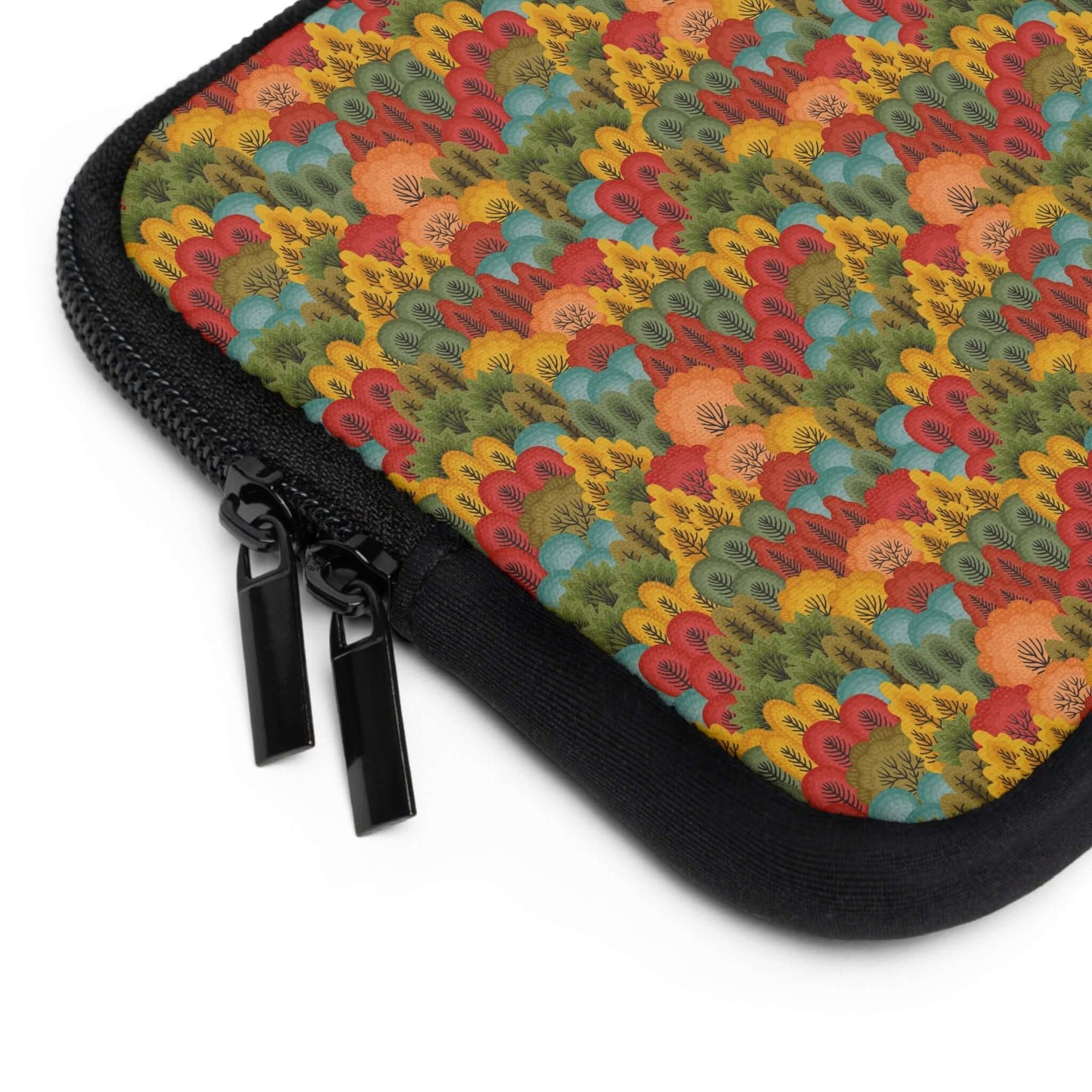 Autumn Forest Laptop SleeveThe Autumn Forest Laptop Sleeve combines style and functionality for the perfect laptop accessory. Its durable material and padded interior provide protection against scratches and bumps, while its beautiful autumn forest design