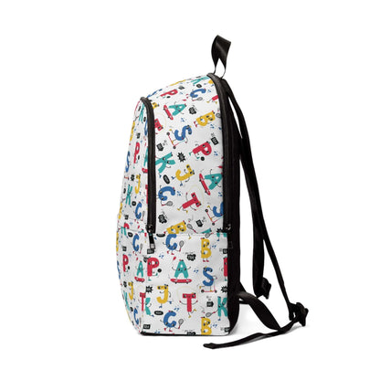 Children`s Happy Letters BackpackThis simple and fashionable backpack is great for school as well as outdoor traveling. Perfect for holding a laptop and many books. Padded back panel and adjustable shoulder straps offer extra comfort and easy carrying, th