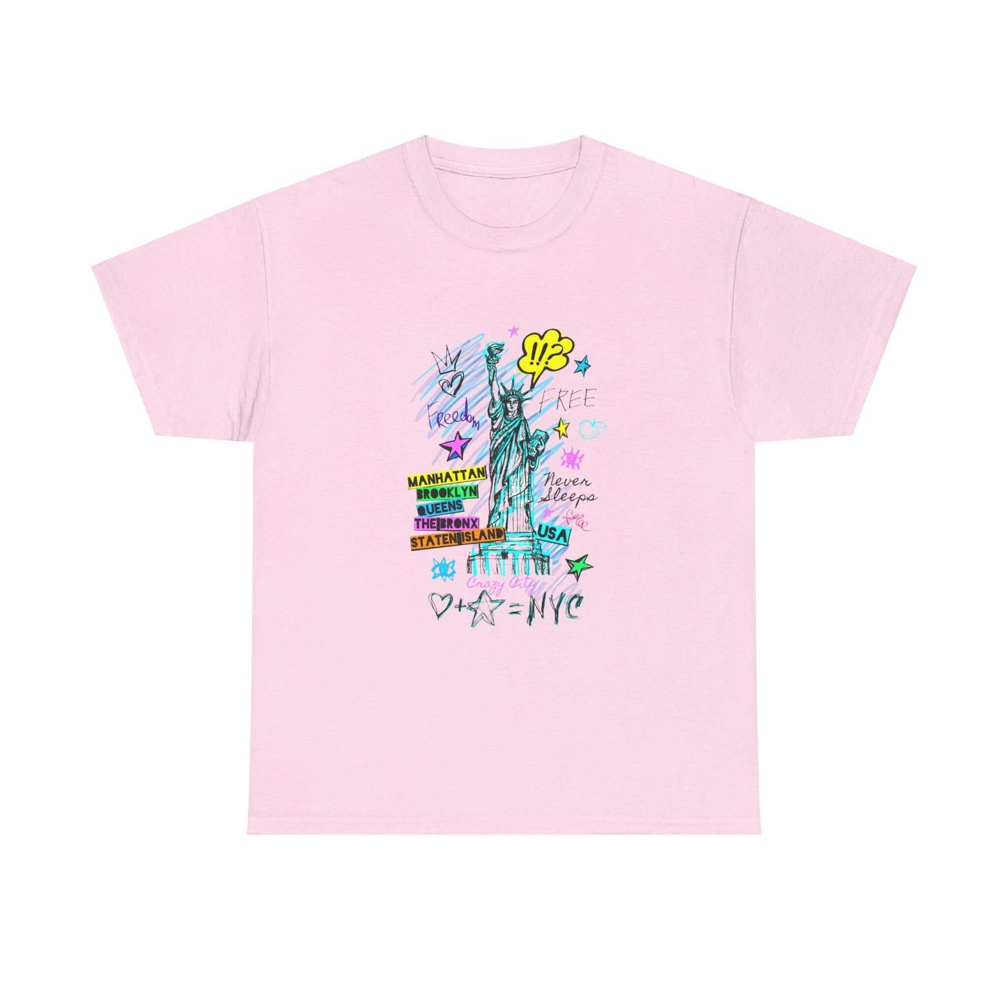 Unisex New York Art T-Shirt featuring iconic city designs on sustainable cotton fabric.