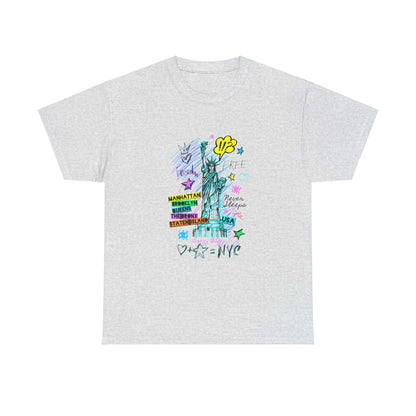 Explore the New York Art T-Shirt featuring vibrant street-inspired designs on sustainable cotton for ultimate style and comfort.