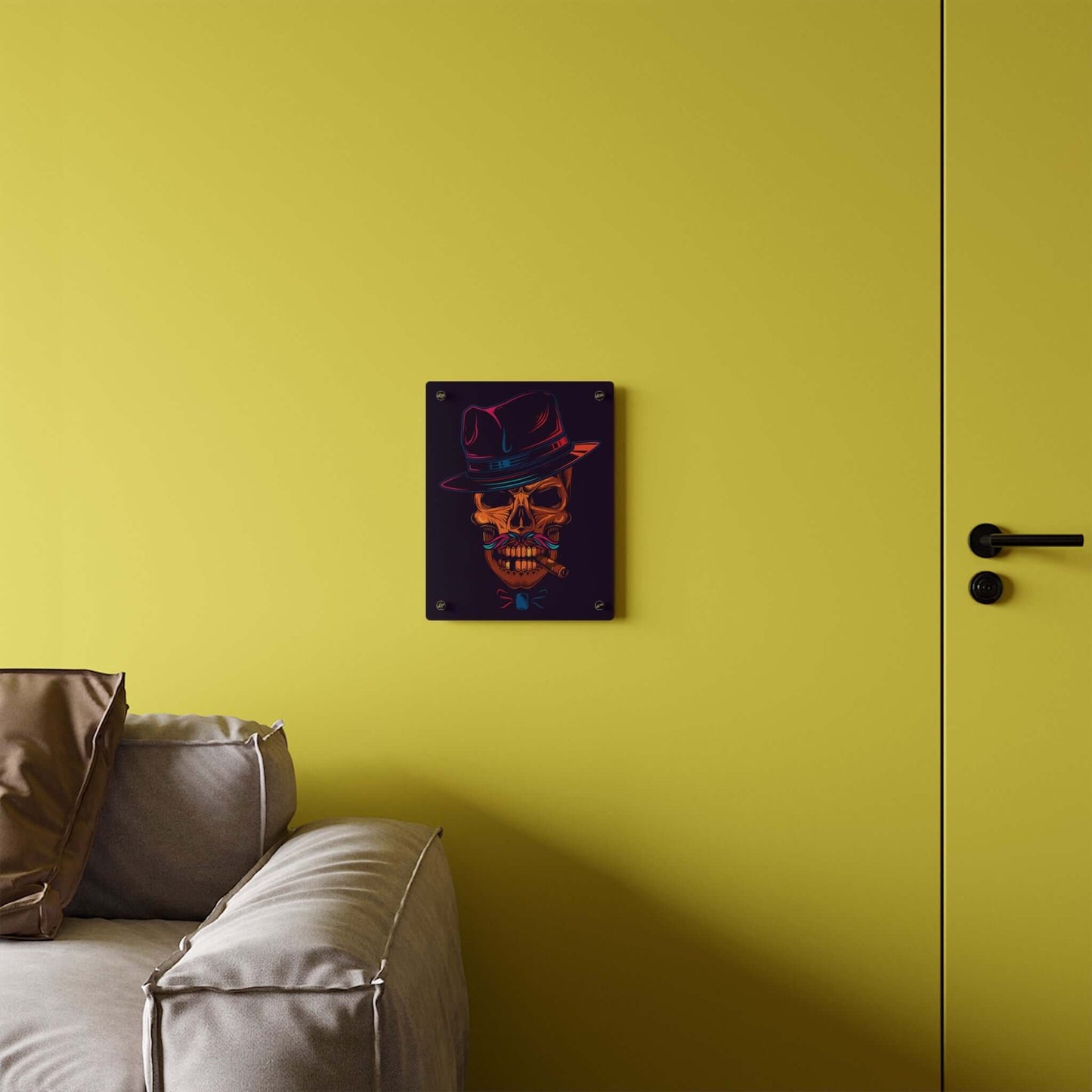 Skull Gangster Acrylic PrintThis Skull Gangster Acrylic Print features a detailed and vibrant design, printed on high-quality acrylic for a long-lasting and stylish addition to any decor. Add a touch of edginess and modern art to your space with this uniq