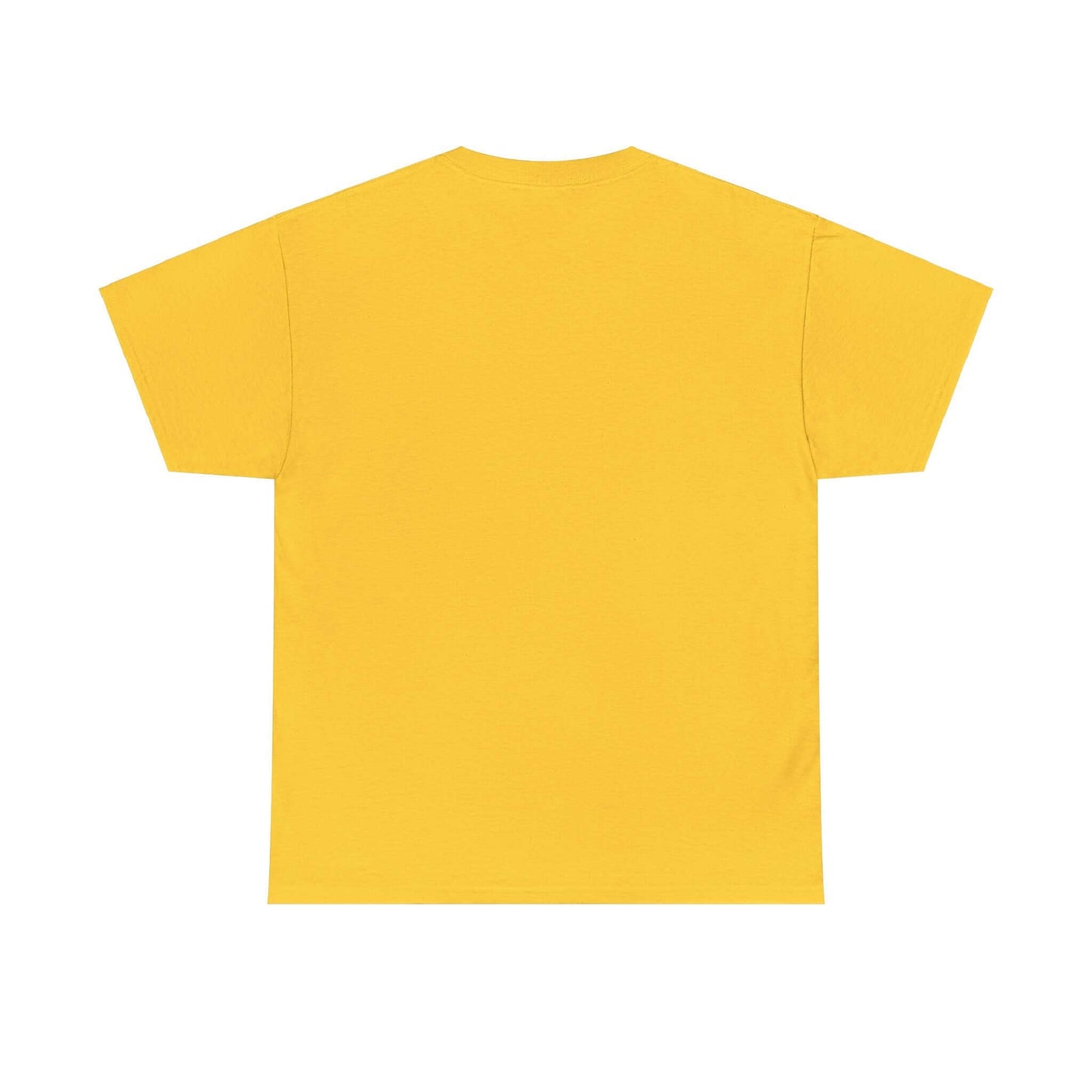 Back view of a yellow unisex Surf Time T-Shirt, perfect for beach lovers. Comfortable and durable medium fabric, ideal for summer fun.