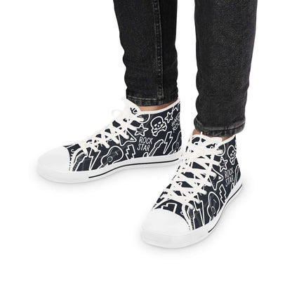 Men's Rockstar High Top SneakersGet ready to rock in these high-top sneakers that will make you feel like a total rockstar! Featuring edgy style and ultimate comfort, these sneakers will take your wardrobe to the next level. With their durable design and