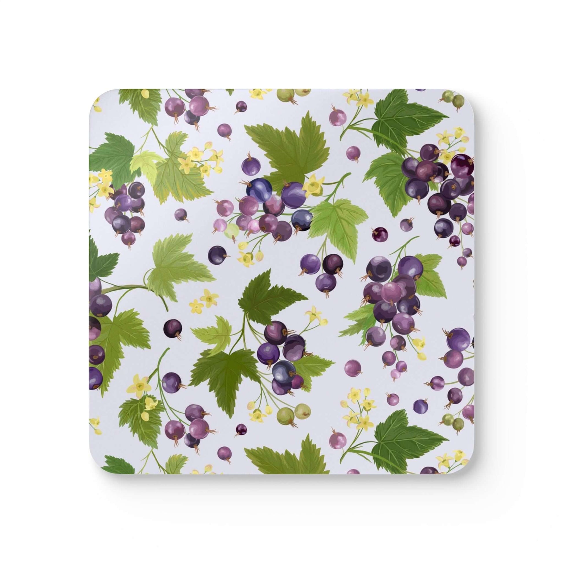 Blackcurrants Coaster SetIntroduce an elegant touch to your home decor with the Blackcurrants Coaster Set. These sophisticated coasters, featuring a stunning blackcurrant design, will protect your table while adding a touch of luxury. Each coaster is made