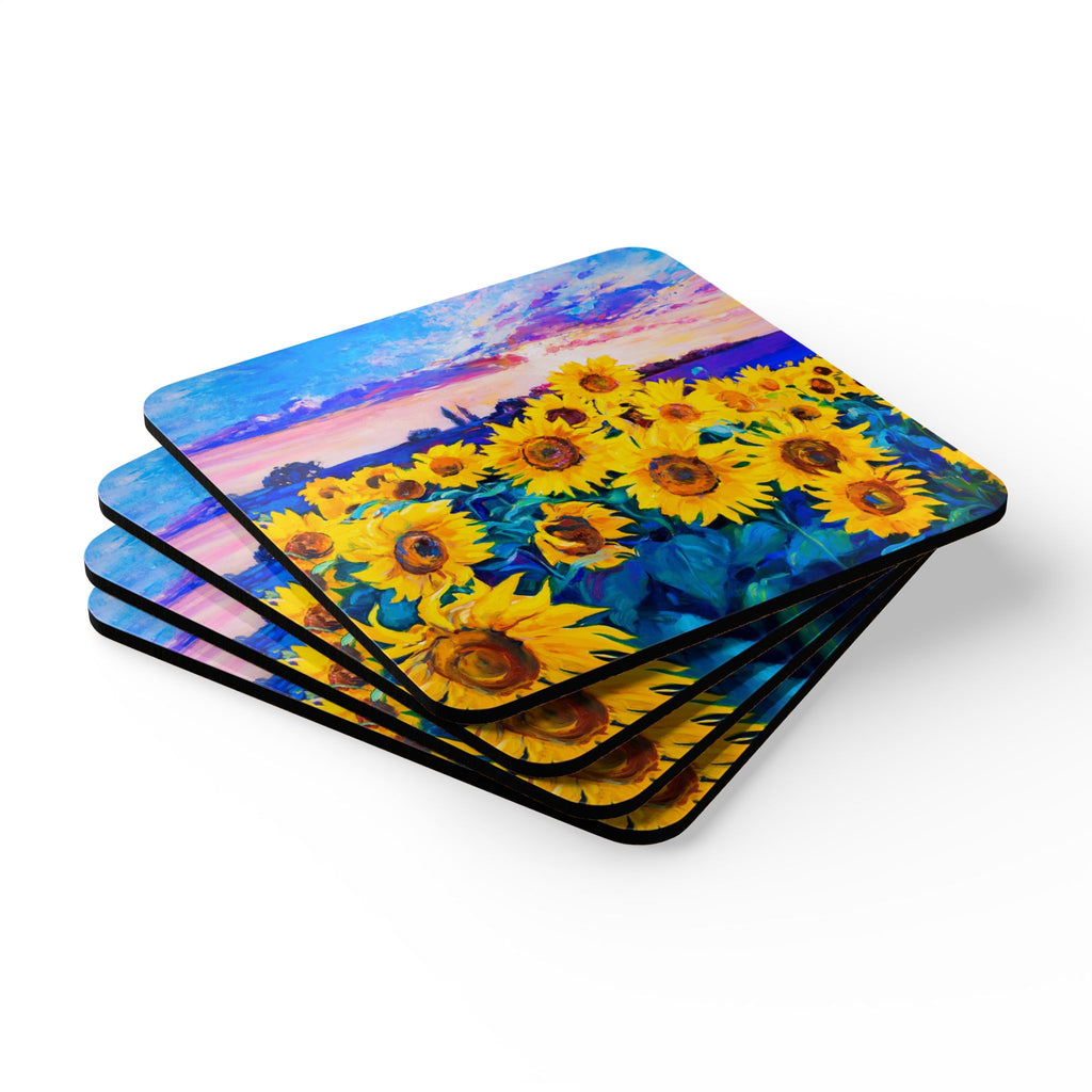 Vibrant Sunflowers Coaster Set  