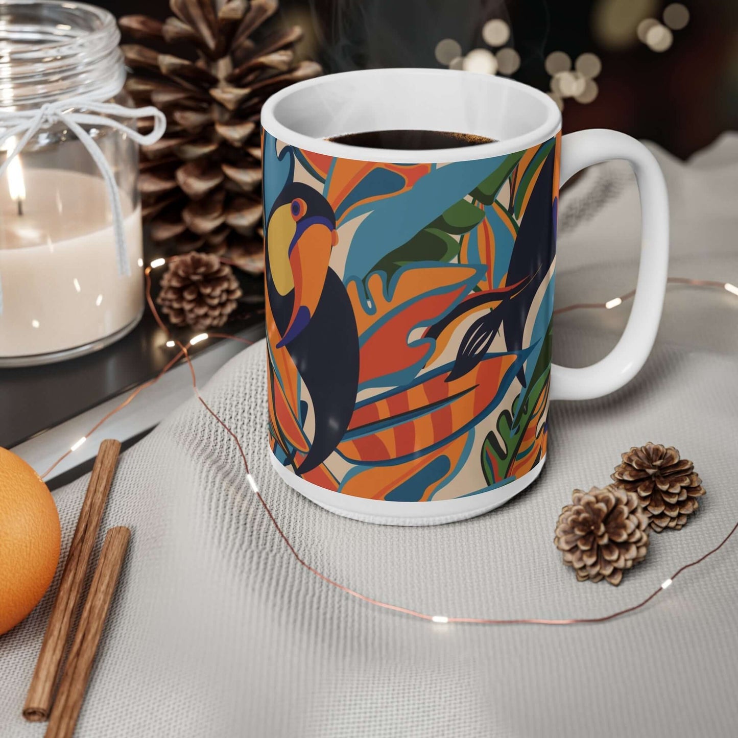 Toucan Style MugExperience the joy of drinking from our Toucan Style Mug. With a playful toucan design and durable ceramic material, it's perfect for keeping your morning coffee hot and putting a smile on your face. Transform your daily routine into a tro