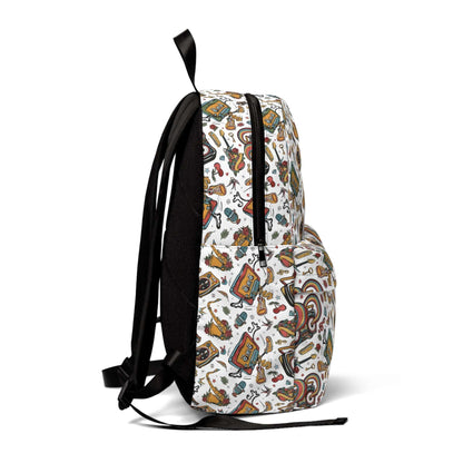 Musical Art BackpackRock out in style with our Musical Art Backpack! This eye-catching backpack features a unique design that combines art and music, making it the perfect accessory for any music lover. With its spacious compartments and comfortable strap