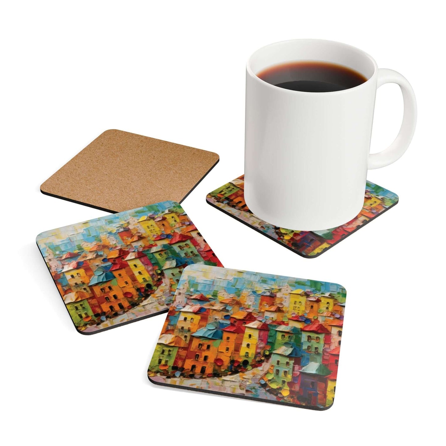 Watercolour City Coaster SetCraft beautiful landscapes at home or on the go with our Watercolour City Coaster Set. These high-quality coasters feature stunning cityscapes, perfect for adding a touch of art to your daily routine. With durable materials and