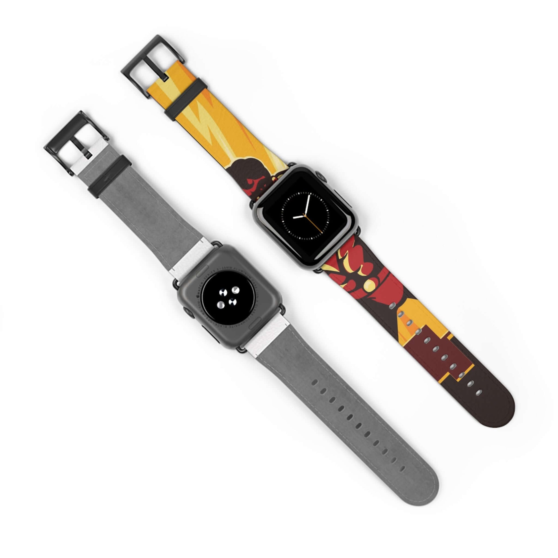 Superhero Apple Watch BandTransform your Apple Watch into a true superhero with this one-of-a-kind band. Made with high-quality materials, it's the perfect accessory to show off your unique taste (and secret identity). Now you can be the most stylish hero