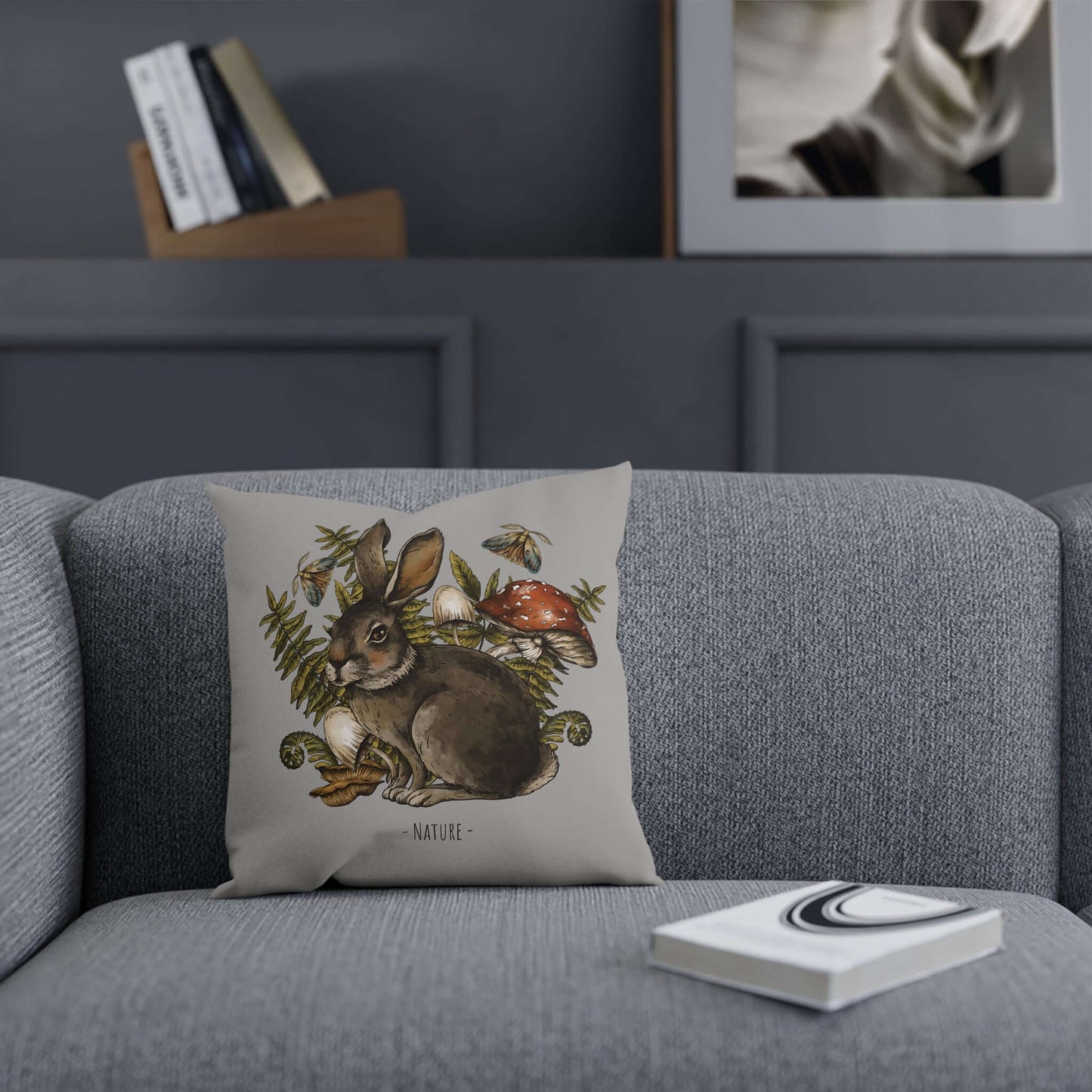 Hare CushionThis Hare Cushion features a detailed depiction of a hare that adds a touch of nature and charm to any living space. The intricate design is made with high-quality materials for durability and comfort. Bring a sense of tranquility and style to