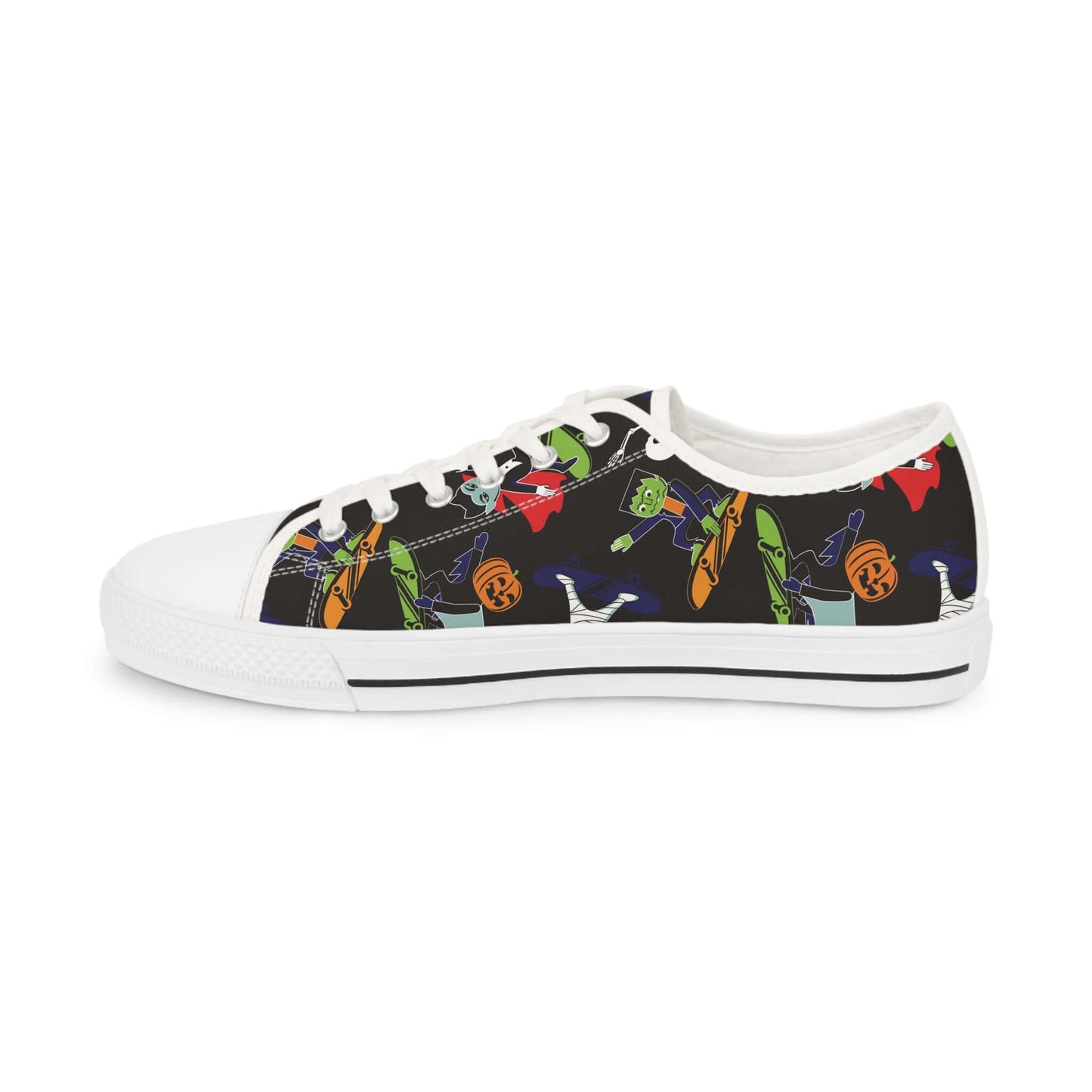 Men's Zombie Cartoon Low Top SneakersGet ready to shuffle through the apocalypse in style with these Men's Zombie Cartoon Low Top Sneakers. With a unique zombie cartoon design and comfortable fit, these sneakers are perfect for both casual wear and surviv