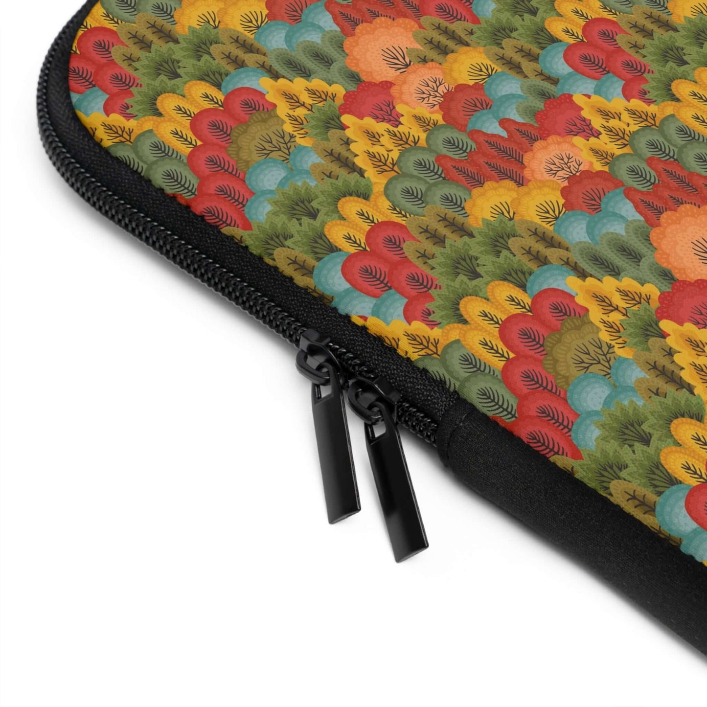 Autumn Forest Laptop SleeveThe Autumn Forest Laptop Sleeve combines style and functionality for the perfect laptop accessory. Its durable material and padded interior provide protection against scratches and bumps, while its beautiful autumn forest design