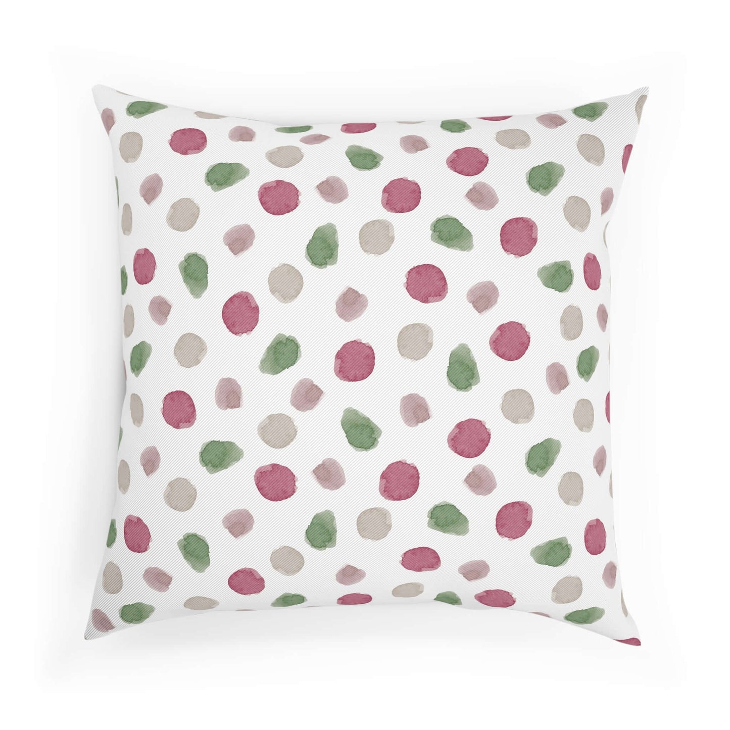 Polka Dot Cushion.: Materials: 100% cotton drill cover, 100% polyester filling.: Available in 2 sizes.: Concealed zipper.: Double-sided print Introducing the Polka Dot Cushion, your luxurious new addition to any interior. Let the delicate dewcrip fabric e