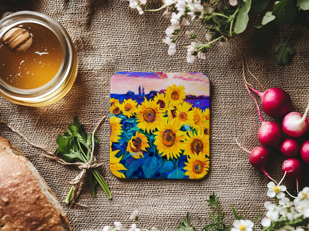 Vibrant Sunflowers Coaster Set  