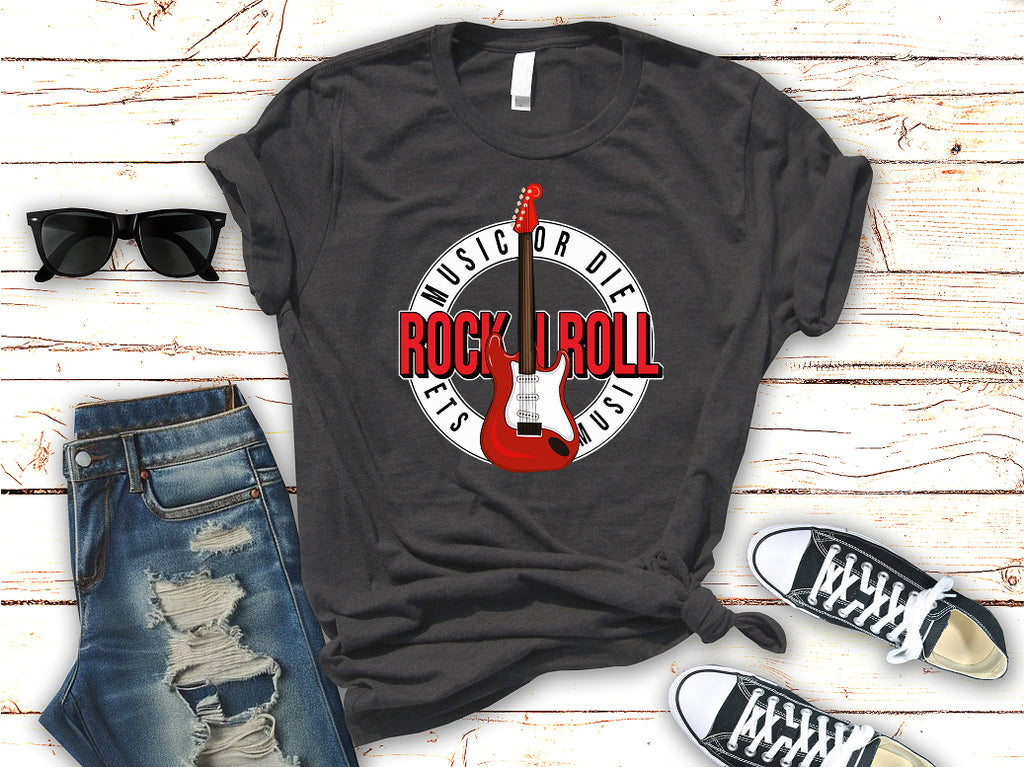 Men`s Rock & Roll Guitar Tee  