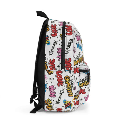 Graffiti Art BackpackIntroducing the ultimate backpack for vibrant expression! Our Graffiti Art Backpack features a one-of-a-kind design that will make a statement wherever you go. Sturdy construction and spacious compartments make it perfect for school,