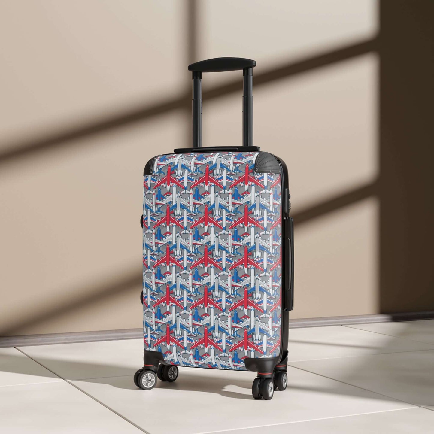 Aeroplanes SuitcaseIntroducing the Aeroplanes Suitcase, perfect for all your travel needs. With a sleek and sturdy design, this suitcase is made from durable materials for long-lasting use. The spacious interior and multiple compartments make packing and