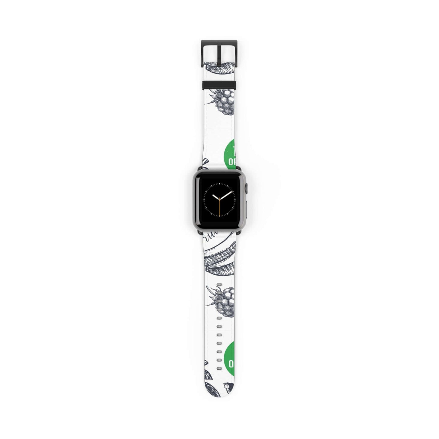 Berries & Fruits Apple Watch BandEnhance your Apple Watch with our Berries & Fruits Band. Revel in the comfort of its resilient material while exuding an air of sophistication. Vibrant hues and intricate design elevate your appearance, setting you apart w