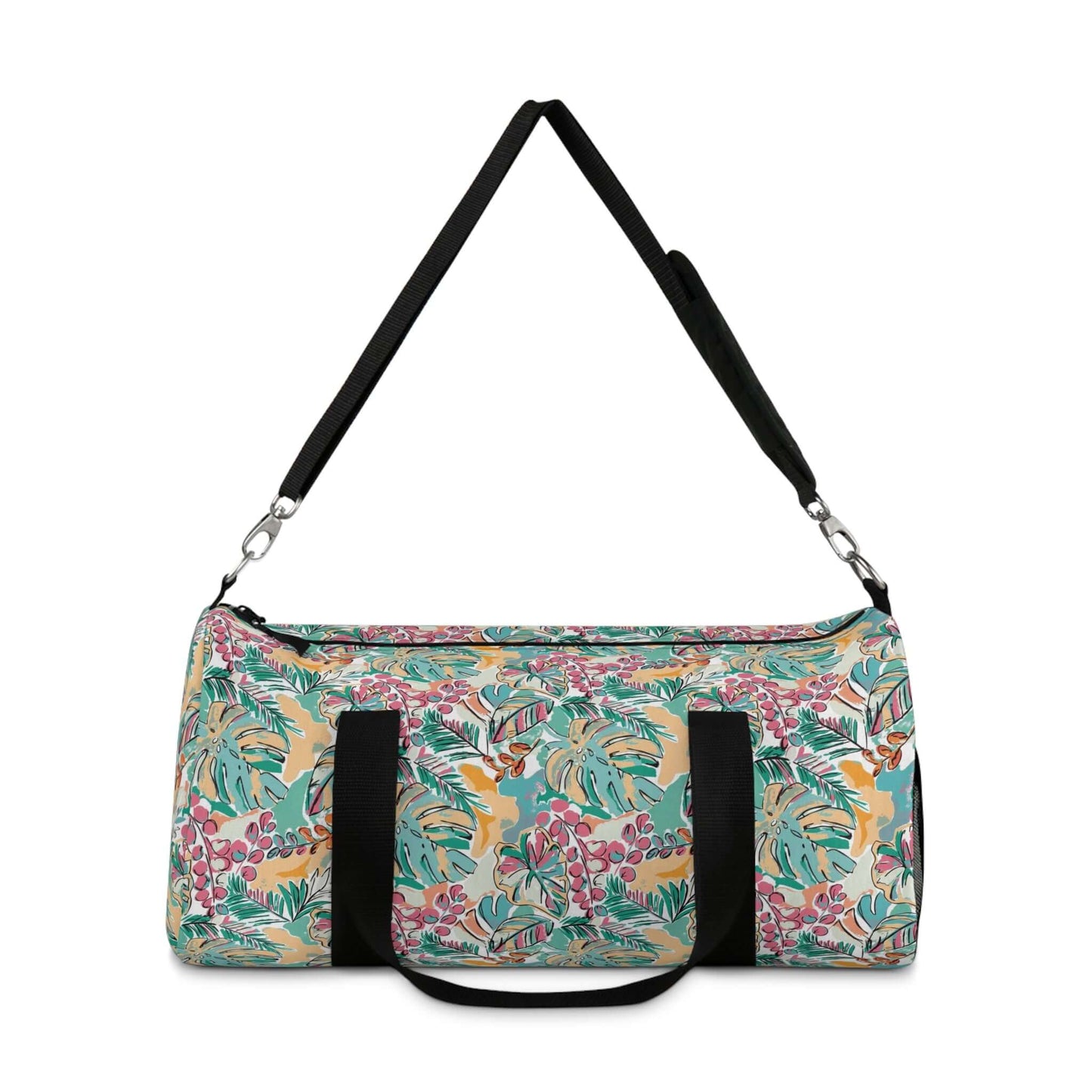 Vibrant Flowers Duffel BagIndulge in luxurious travel with our Vibrant Flowers Duffel Bag. Adorned with a striking floral design, this duffel bag is not only visually stunning but also highly functional. Its spacious interior allows for easy organization