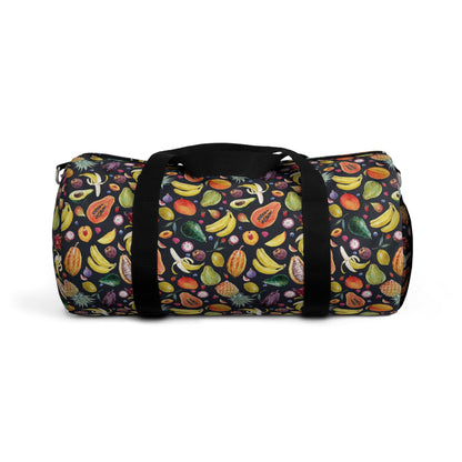 Multi Fruit Duffel BagMeet the Multi Fruit Duffel Bag - a stylish and practical companion for your everyday adventures. Its durable design and spacious interior make it perfect for carrying all your essentials, while its vibrant fruit pattern adds a fun a