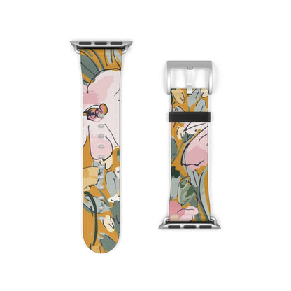 Feminine Watercolour Style Apple Watch BandThis stunning watercolor-style Apple Watch band is designed for the sophisticated and discerning woman. The delicate dewcri design elevates your look and adds a touch of elegance to any outfit. Crafted with the h