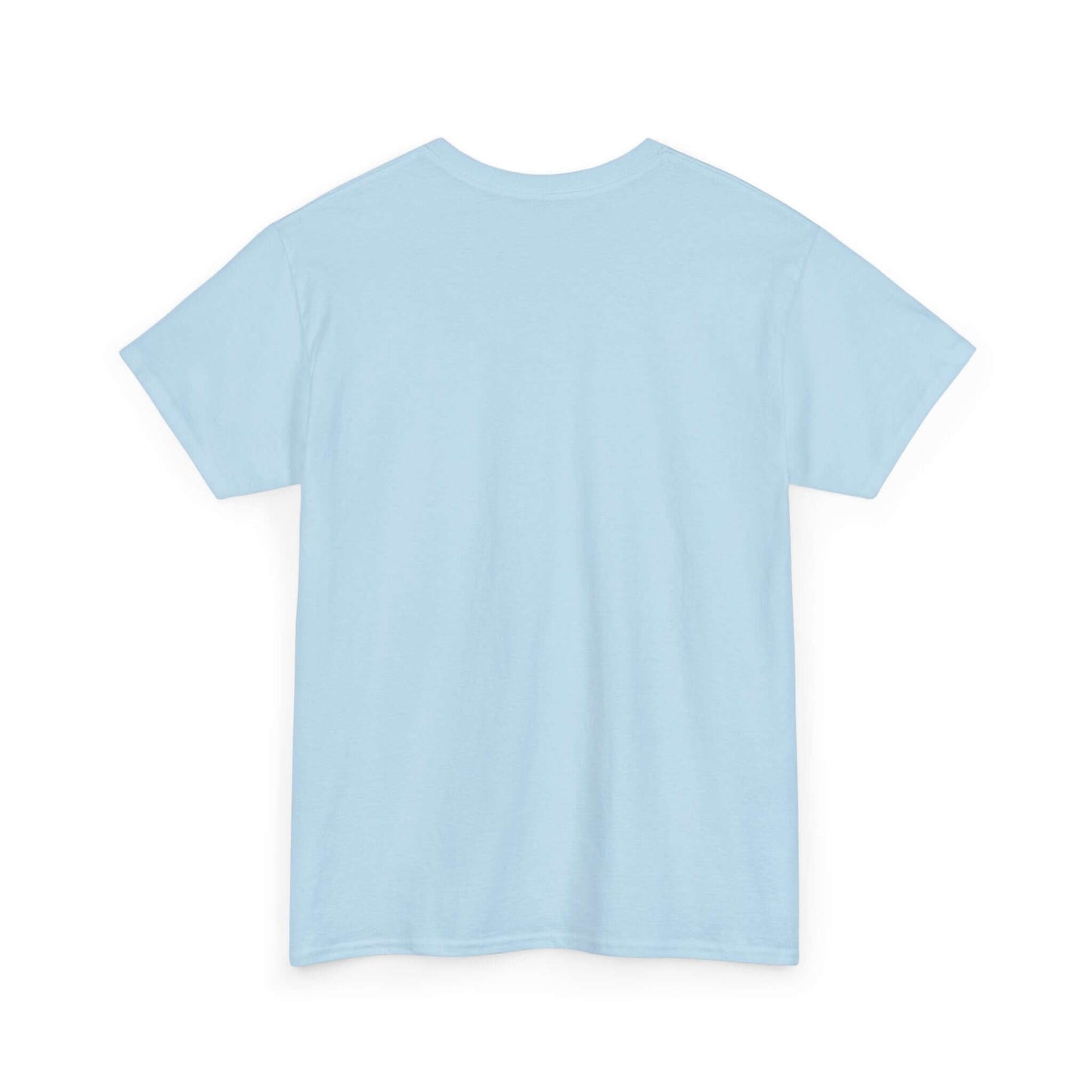 Light blue Unisex Surf Time T-Shirt back view, perfect for beach lovers seeking comfort and style. Ideal summer wardrobe addition.