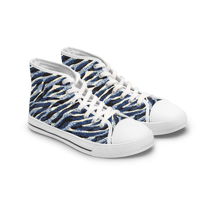 Women's Zebra Style High Top SneakersIntroducing our glamorous Women's Zebra Style High Top Sneakers, designed with a sophisticated and exclusive tone. With a luxurious twist on the classic high top silhouette, these sneakers feature a bold zebra print an