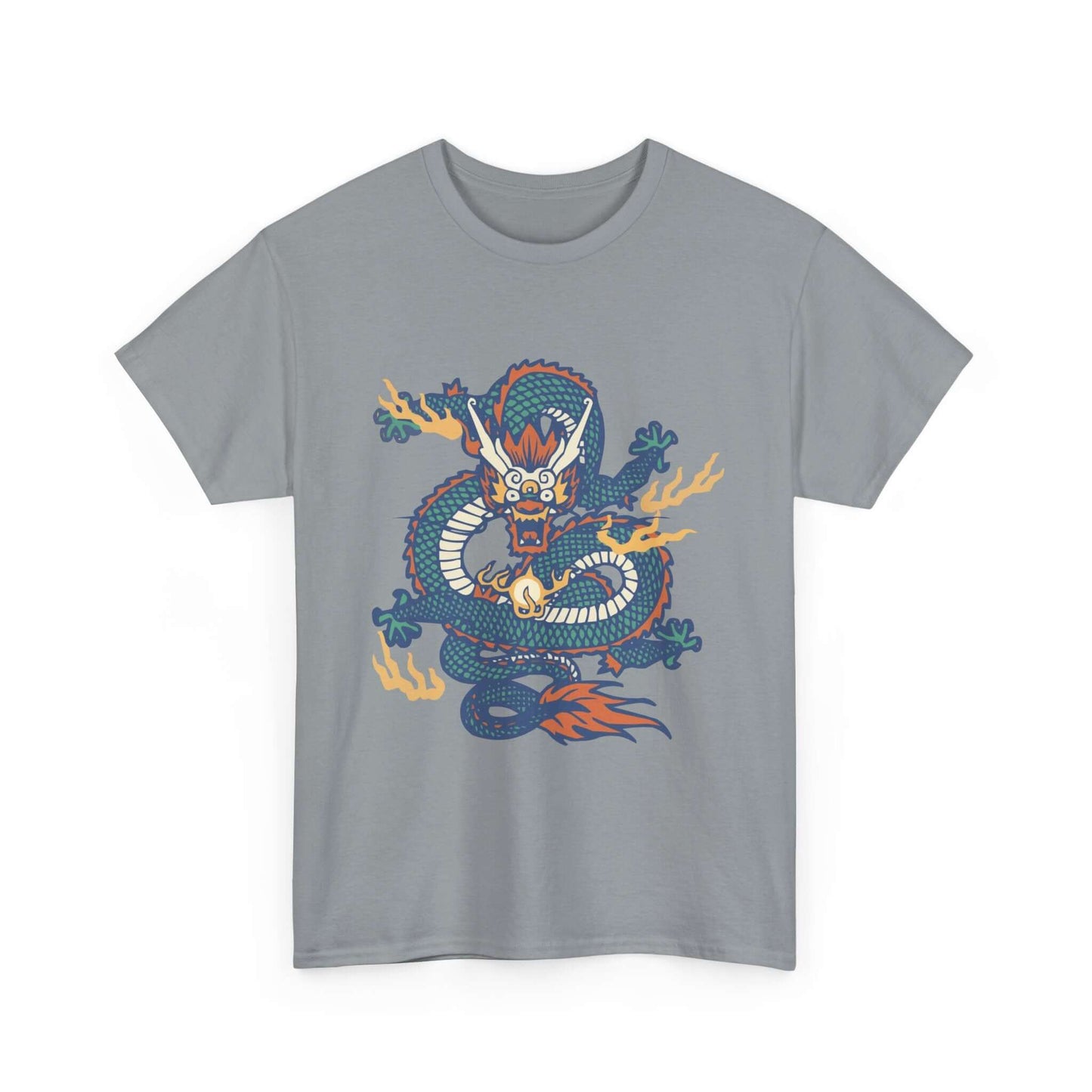 Unisex Snake T-Shirt with vibrant dragon illustration, 100% cotton, perfect for snake lovers seeking unique style and year-round comfort.