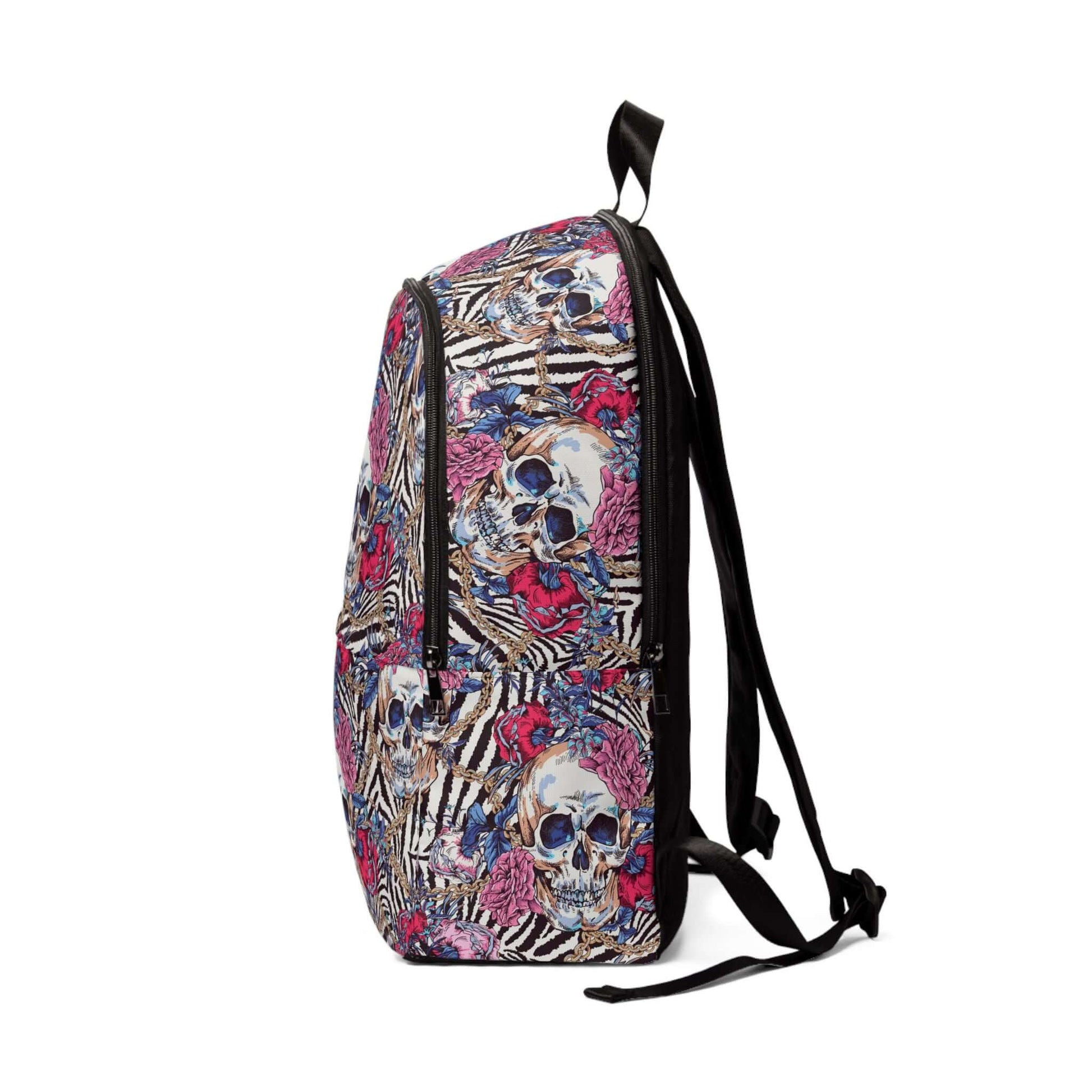 Skulls & Chains BackpackUnleash your inner rebel with our Skulls & Chains Backpack! Featuring a striking design of skulls and chains, this backpack is perfect for those who refuse to conform. With its spacious compartments and sturdy straps, it's both sty