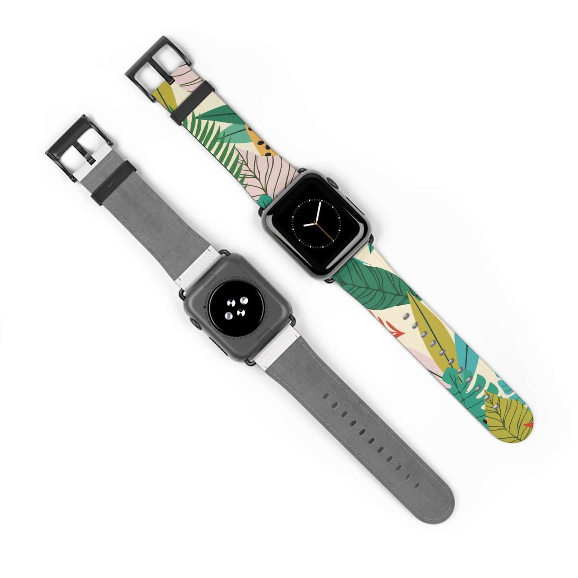 Tropical Leaves Apple Watch BandThis Tropical Leaves Apple Watch Band features a unique design inspired by lush tropical plants. Crafted from high-quality materials, it provides a secure and comfortable fit for your Apple Watch. Upgrade your style with th