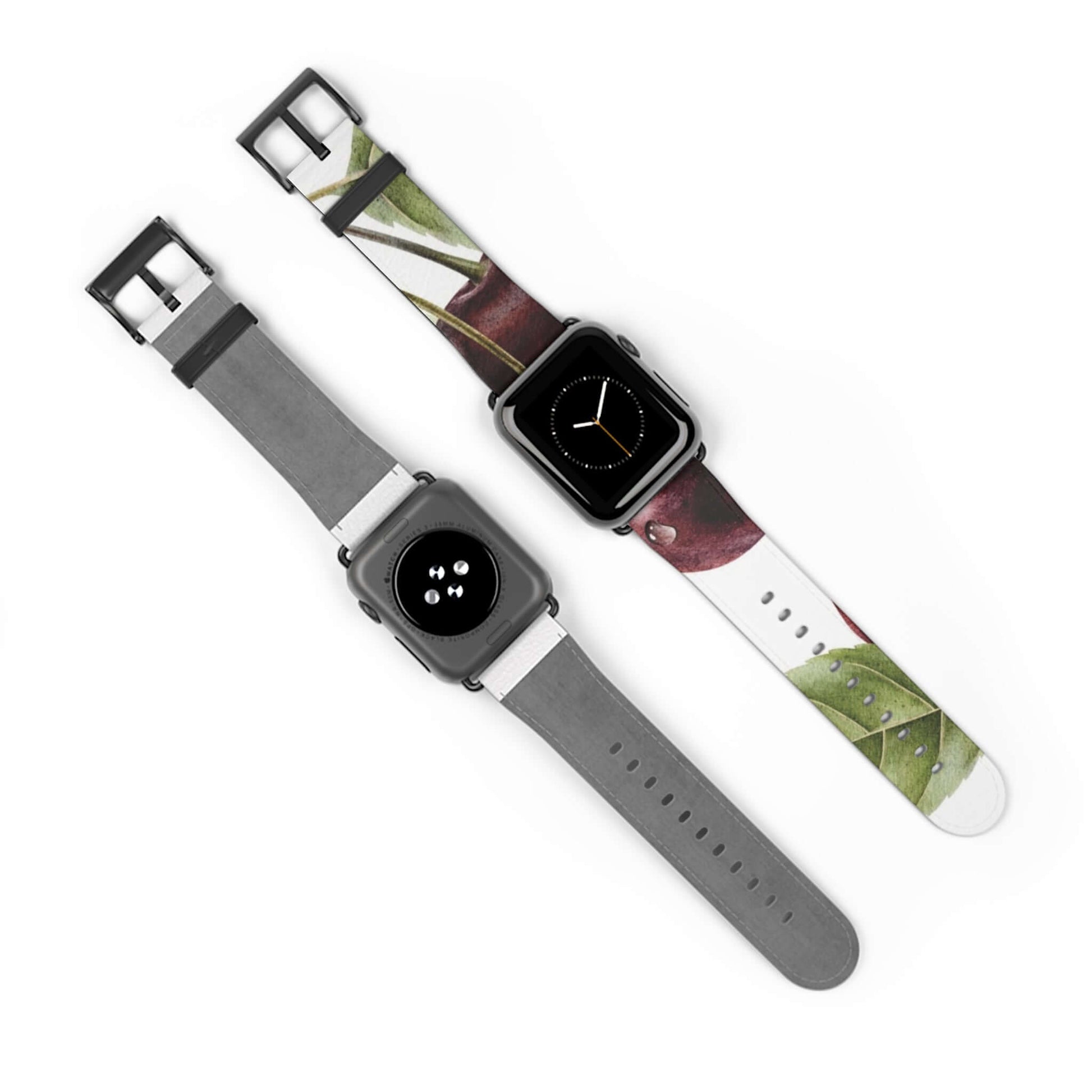 Sweet Cherry Fruit Apple Watch BandThis Sweet Cherry Fruit Apple Watch Band is perfect for adding a touch of colorful personality to your Apple Watch. Made from high-quality materials, the band is both durable and comfortable to wear. Enjoy the benefits o