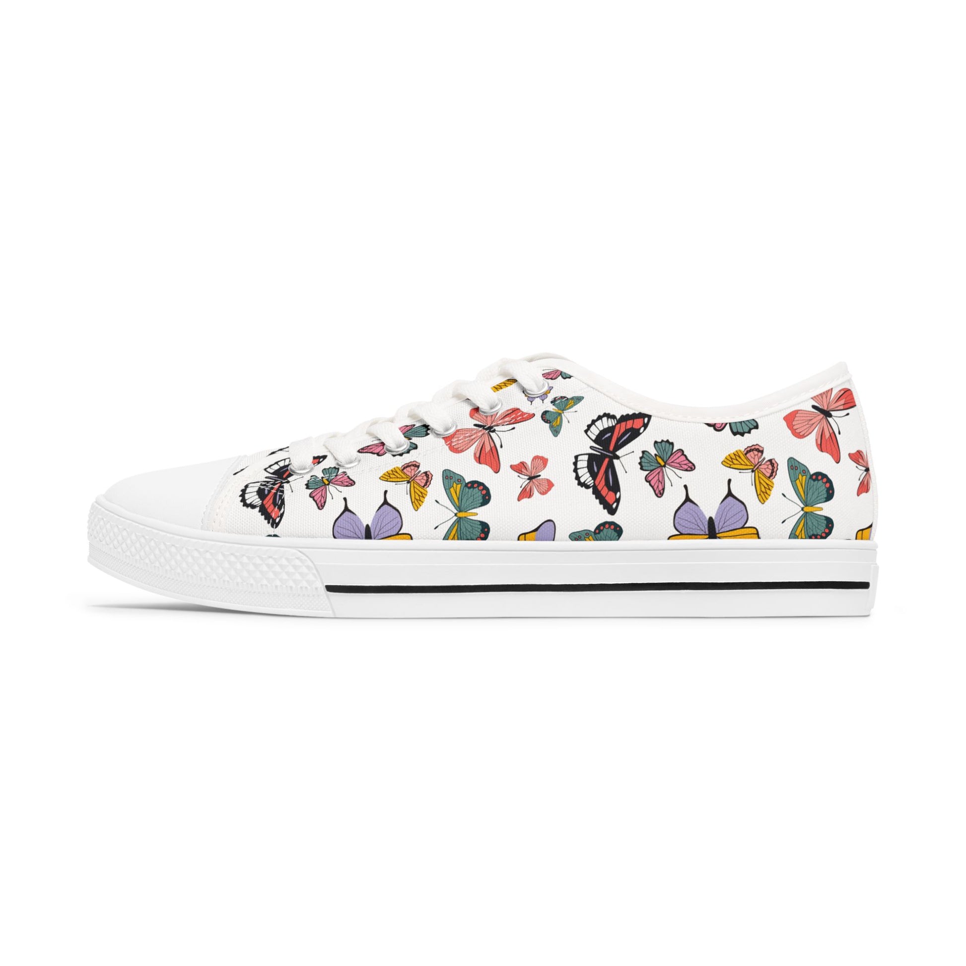 Women's Butterfly Low Top SneakersCrafted from premium materials, our Women's Butterfly Low Top Sneakers are a must-have for any fashion-forward individual. These elegant and sophisticated sneakers feature a unique butterfly design, adding a touch of art