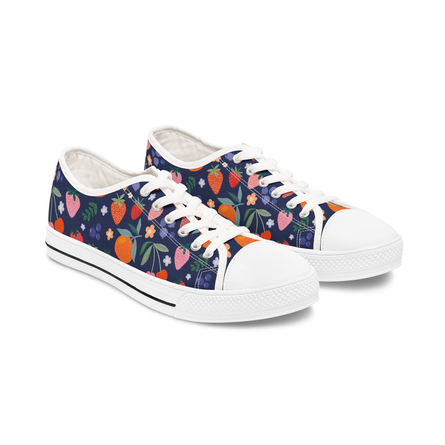 Women's Summer Fruits Low Top SneakersStep into a world of vibrant colors and playful designs with our Women's Summer Fruits Low Top Sneakers. These sneakers feature a refreshing fruit pattern that will add a touch of whimsy to any outfit. Made with high-