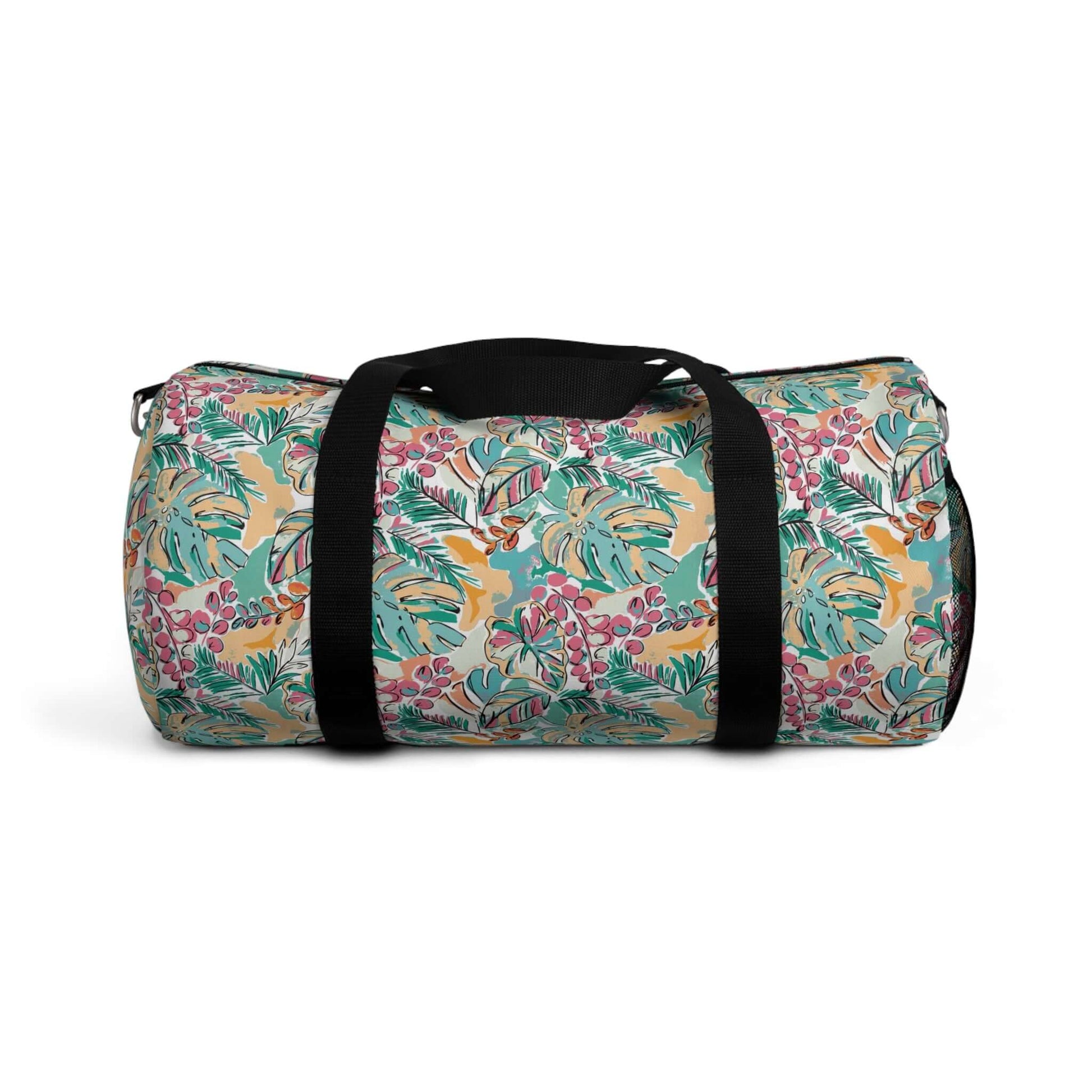 Vibrant Flowers Duffel BagIndulge in luxurious travel with our Vibrant Flowers Duffel Bag. Adorned with a striking floral design, this duffel bag is not only visually stunning but also highly functional. Its spacious interior allows for easy organization