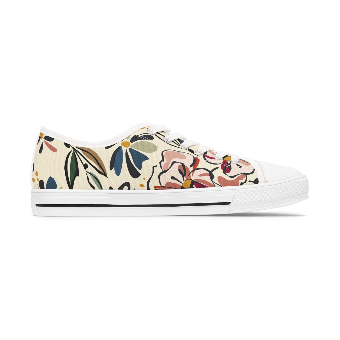 Women's Abstract Flowers Low Top SneakersIntroducing our Women's Abstract Flowers Low Top Sneakers, a stunning blend of art and fashion. These luxurious shoes feature an exclusive abstract floral design, making them a unique addition to any wardrobe. With