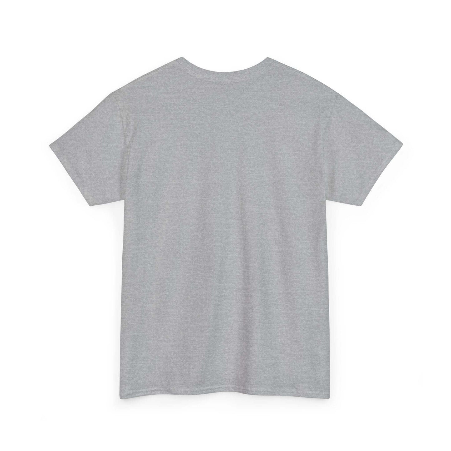 Back view of New York Art T-Shirt in gray, showcasing sustainable cotton fabric for comfort and style.