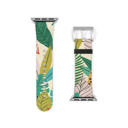 Tropical Leaves Apple Watch BandThis Tropical Leaves Apple Watch Band features a unique design inspired by lush tropical plants. Crafted from high-quality materials, it provides a secure and comfortable fit for your Apple Watch. Upgrade your style with th