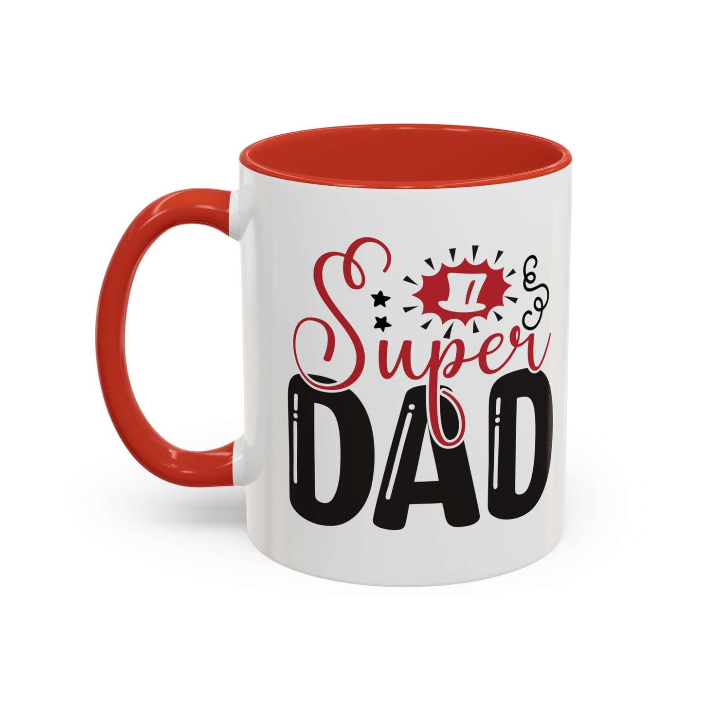 Accent Super Dad MugDrink your coffee in style with the Accent Super Dad Mug! Show your appreciation for the Super Dad in your life with this bold and functional mug. Made with high-quality materials, this mug is sure to impress. Perfect for Father's Day