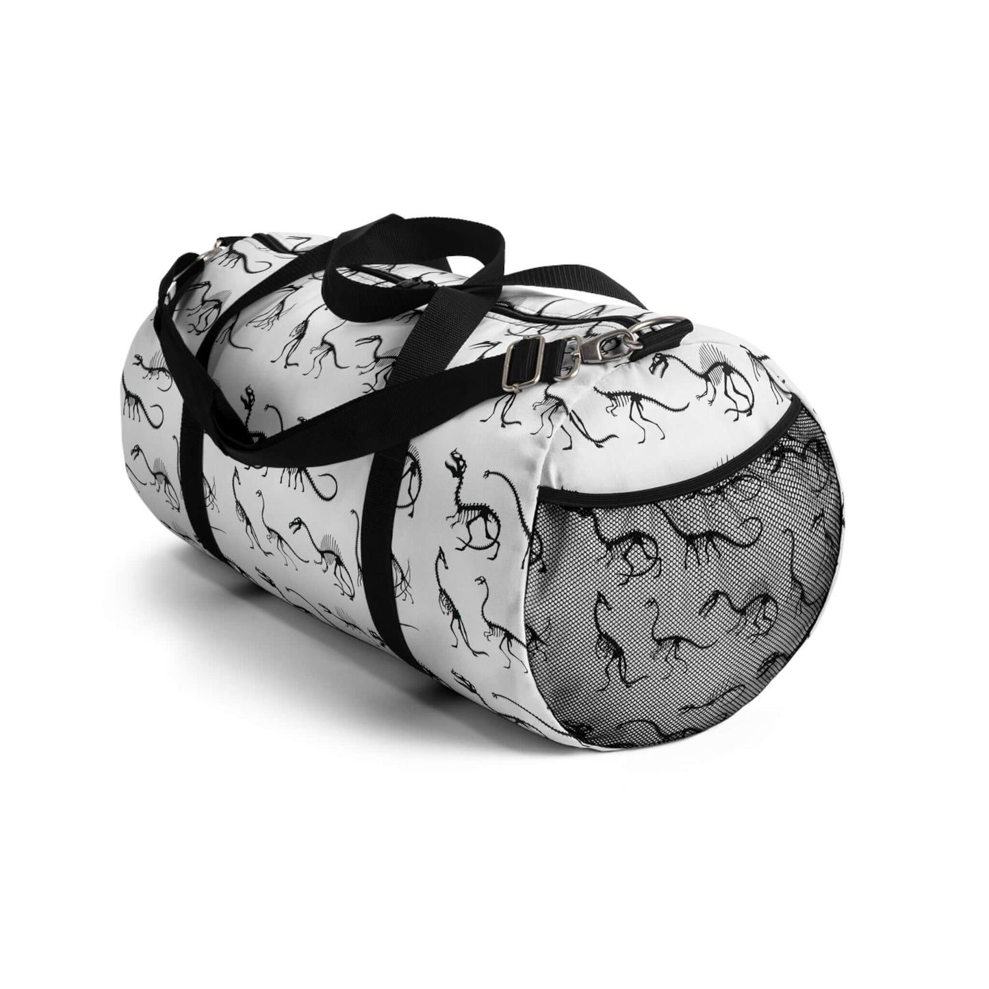 Dinosaur Skeleton Duffel BagUnleash your inner archaeologist with this dino-mite Dinosaur Skeleton Duffel Bag. Perfect for fossil hunts and overnight trips, this bag is made with durable materials and plenty of pockets for all your prehistoric possessions