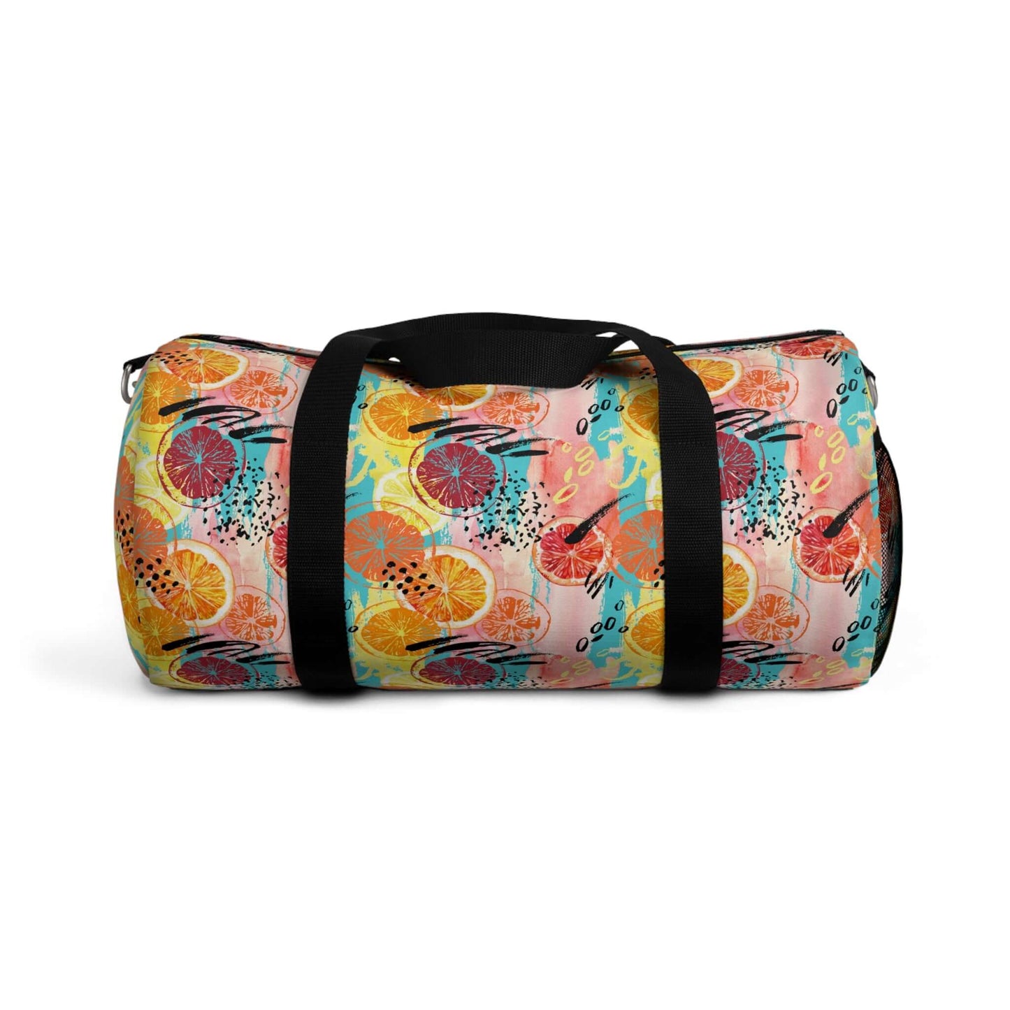 Watercolour Fruits Duffel BagThis Watercolour Fruits Duffel Bag features a vibrant watercolour design of various fruits. Made with durable materials, it's perfect for carrying all your essentials while on the go. Stay organized with multiple pockets and e