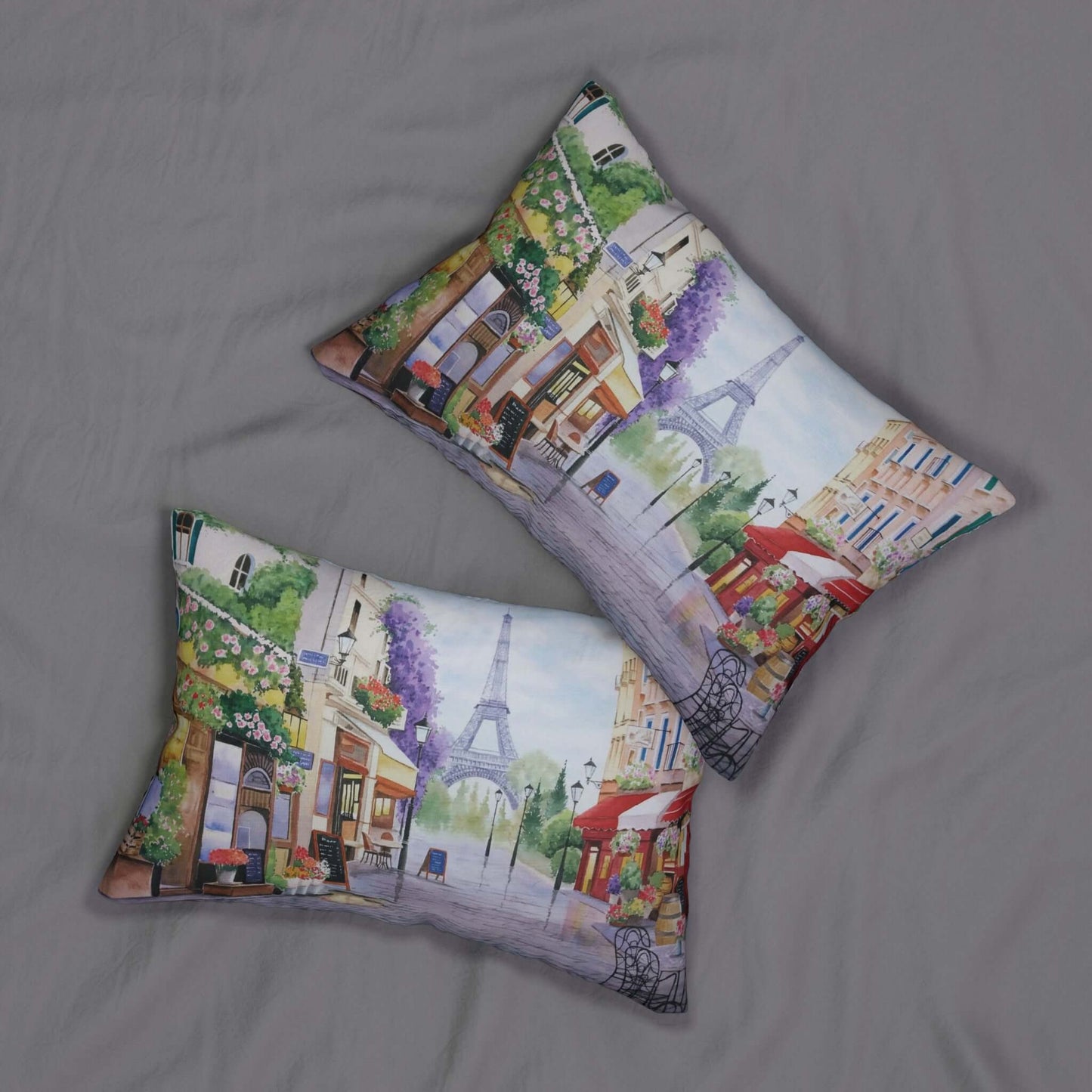 City Of Paris Polyester Lumbar PillowEnhance your home decor with our City Of Paris Polyester Lumbar Pillow. Made with durable polyester fabric, this pillow features a beautiful image of the City of Paris. The perfect addition to any living room or bedroo