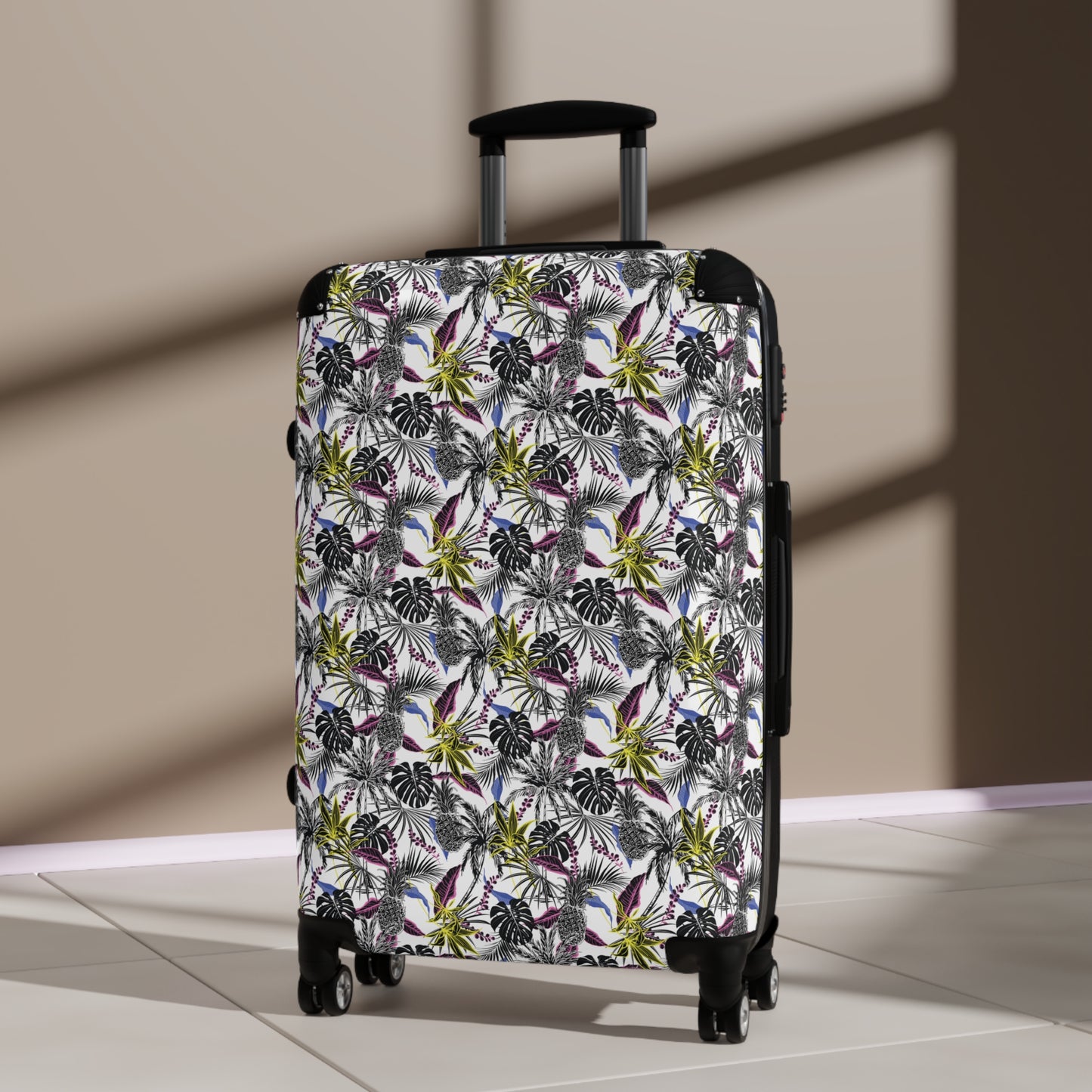 £235.54Tropical Forest SuitcaseIntroducing the Tropical Forest Suitcase - a masterpiece of luxury travel. With its vibrant and exotic design, this suitcase will surely turn heads as you jet set around the world. Made with premium materials for durability