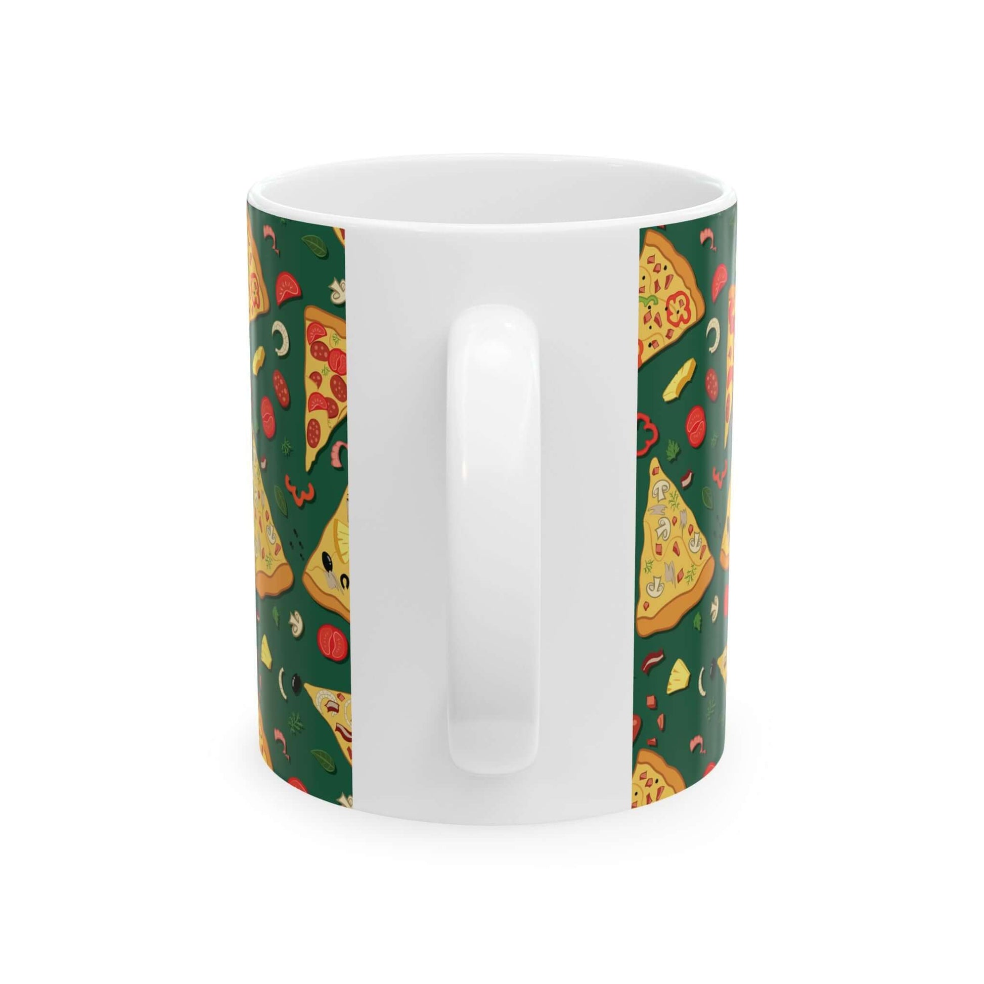 Pizza MugIntroducing the Pizza Mug: the ultimate combination of a classic Italian dish and your morning coffee! Crafted with high-quality materials, this mug is perfect for enjoying your favorite slice while keeping your drink warm. Embrace the unique des