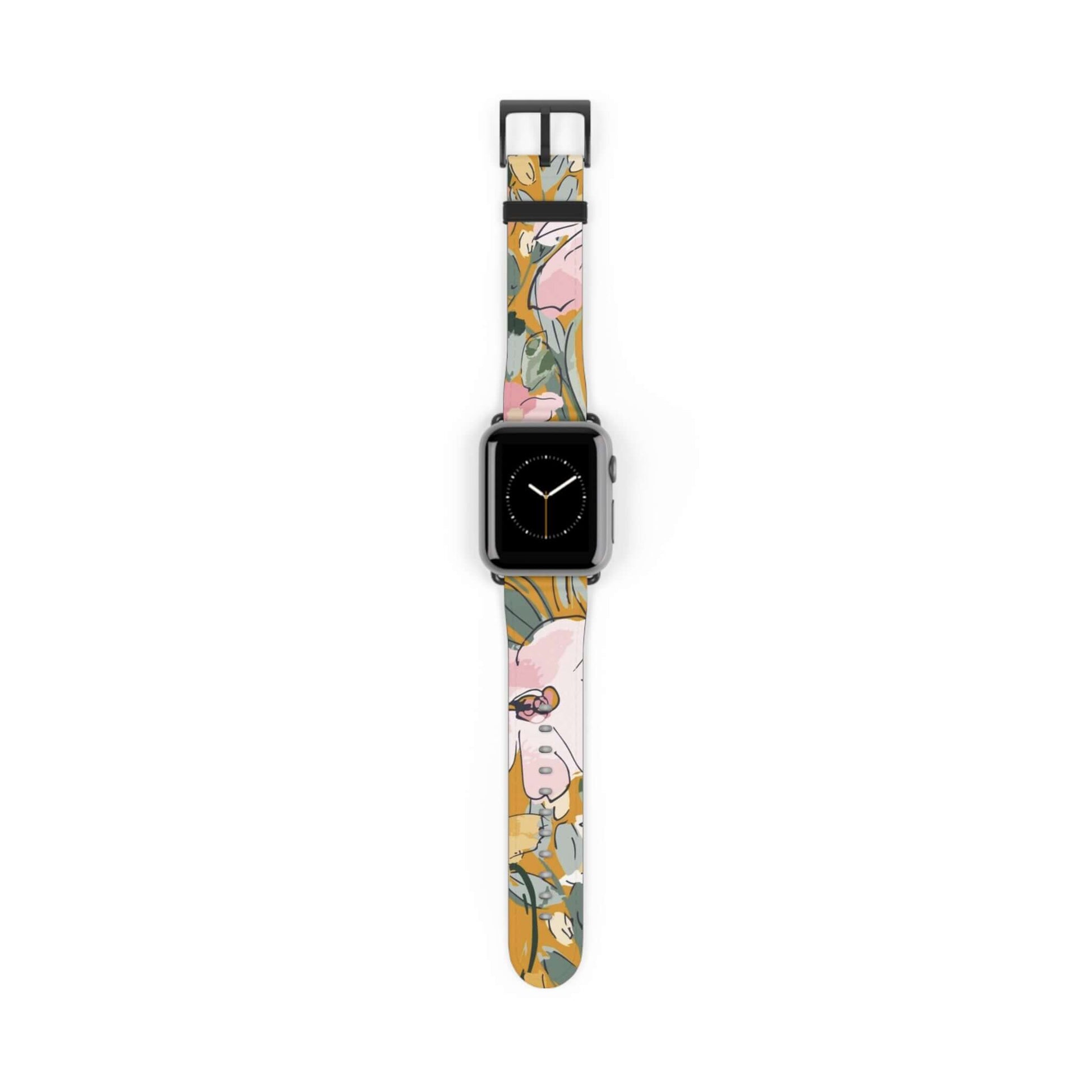 Feminine Watercolour Style Apple Watch BandThis stunning watercolor-style Apple Watch band is designed for the sophisticated and discerning woman. The delicate dewcri design elevates your look and adds a touch of elegance to any outfit. Crafted with the h