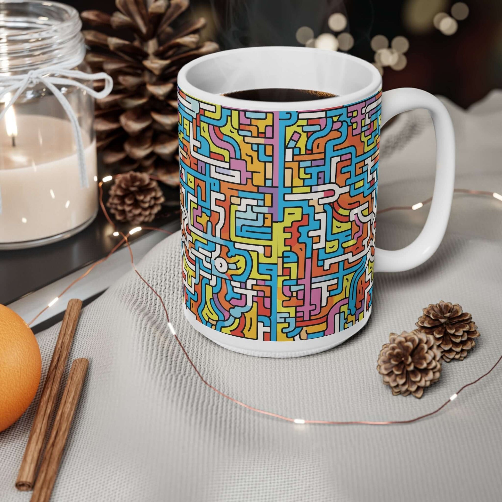 Doodle Maze MugGet lost in the fun with our Doodle Maze Mug! Perfect for those who don't take life too seriously, this quirky mug will have you navigating through a maze of doodles while sipping your favourite beverage. A playful addition to your daily ro